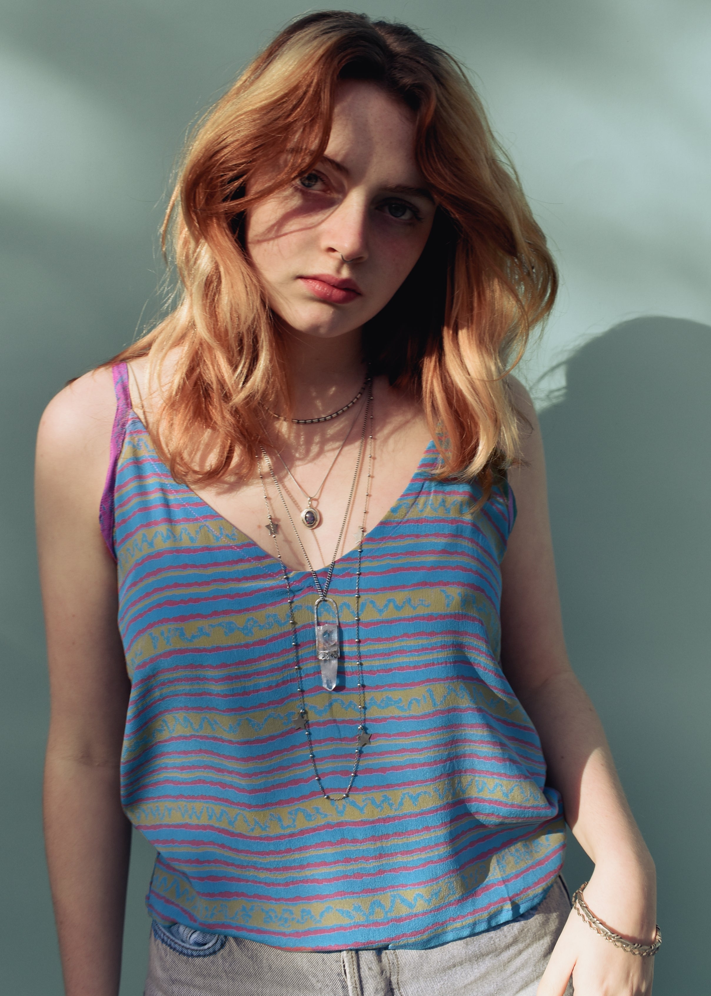 Reseda Silk Crepe Camisole Top ~ Phlox S