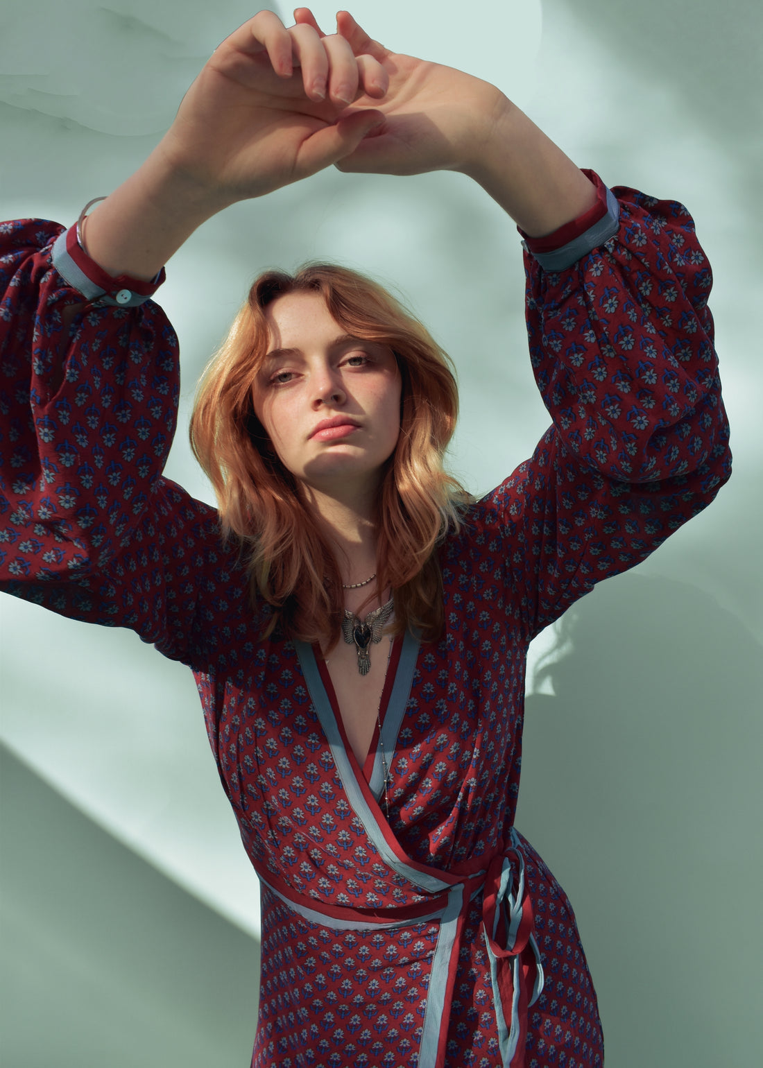 Caladium Wrap Silk Dress ~ Rubocondo M