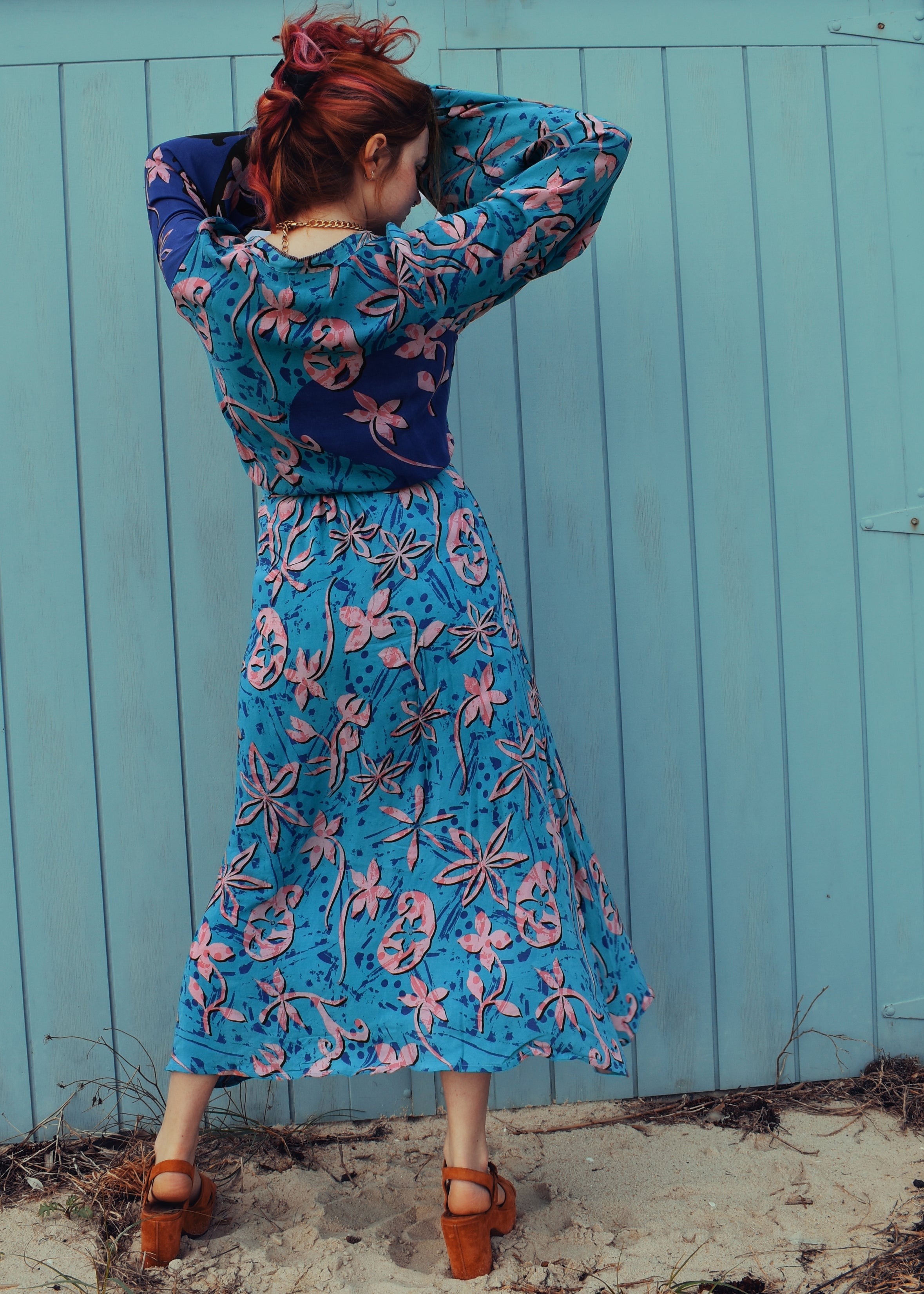 Caladium Wrap Silk Dress ~ Aster L