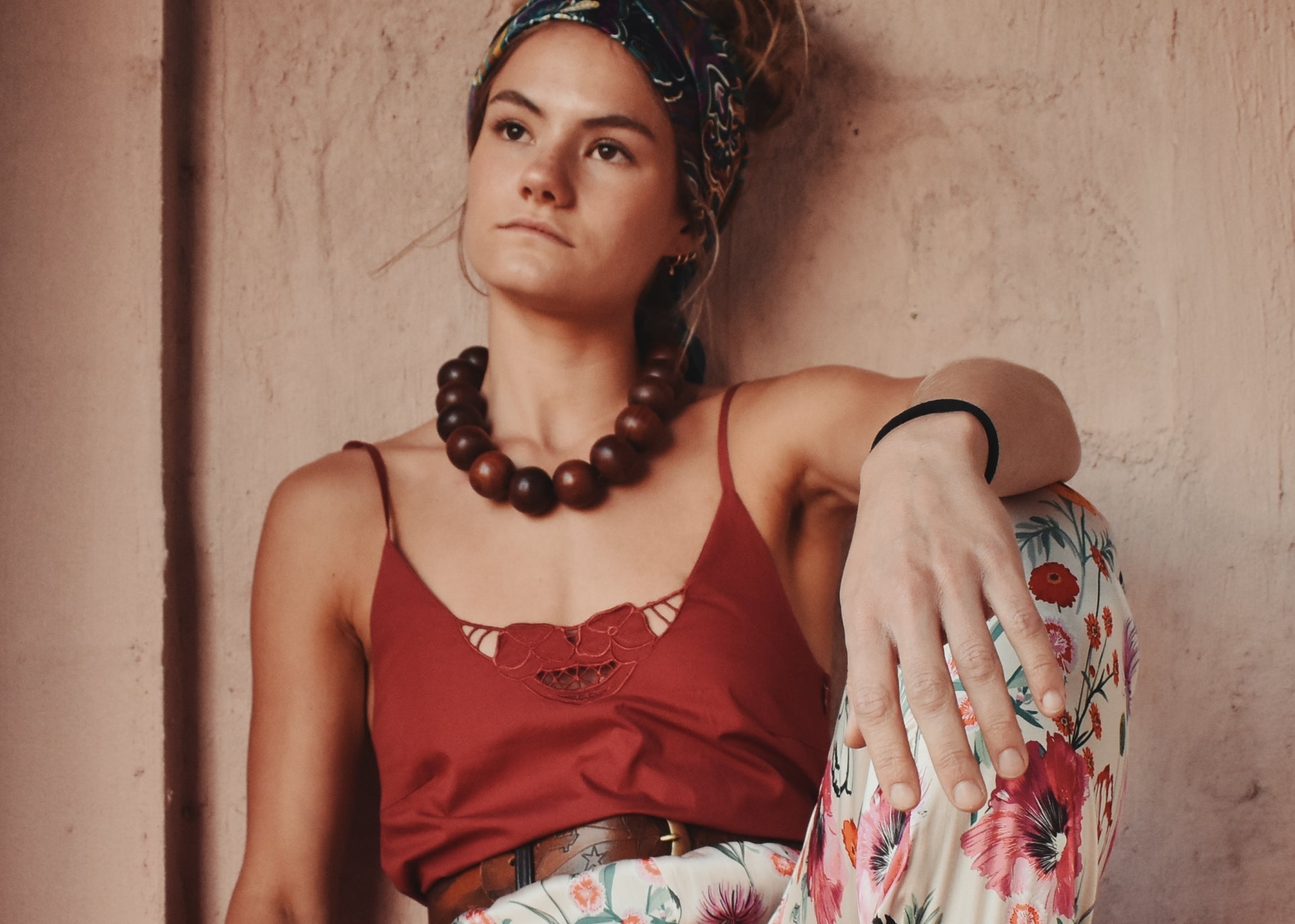 Elbertine Floral Silk Leisure Pants