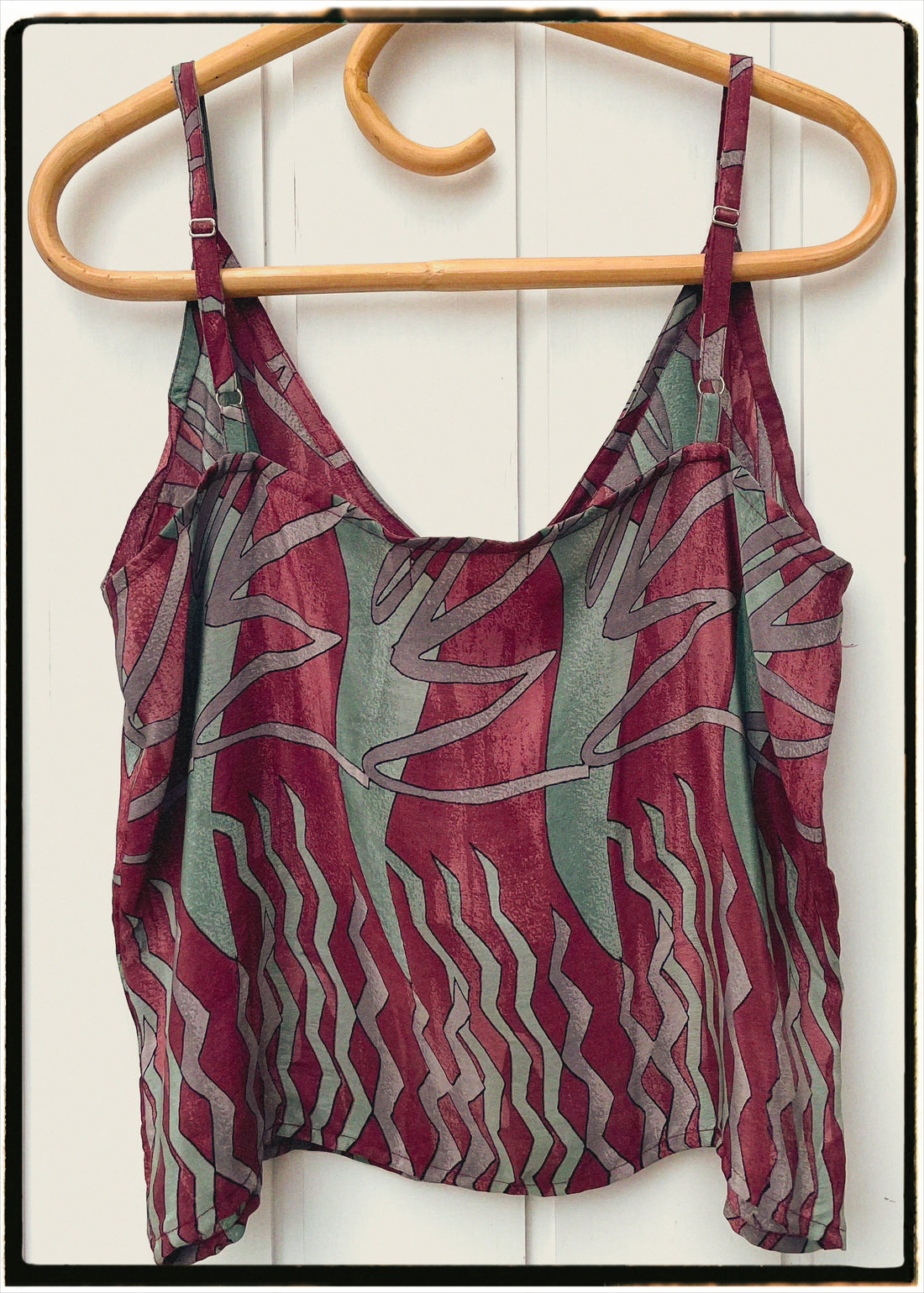 Reseda Silk Crepe Camisole Top ~ Magenta M