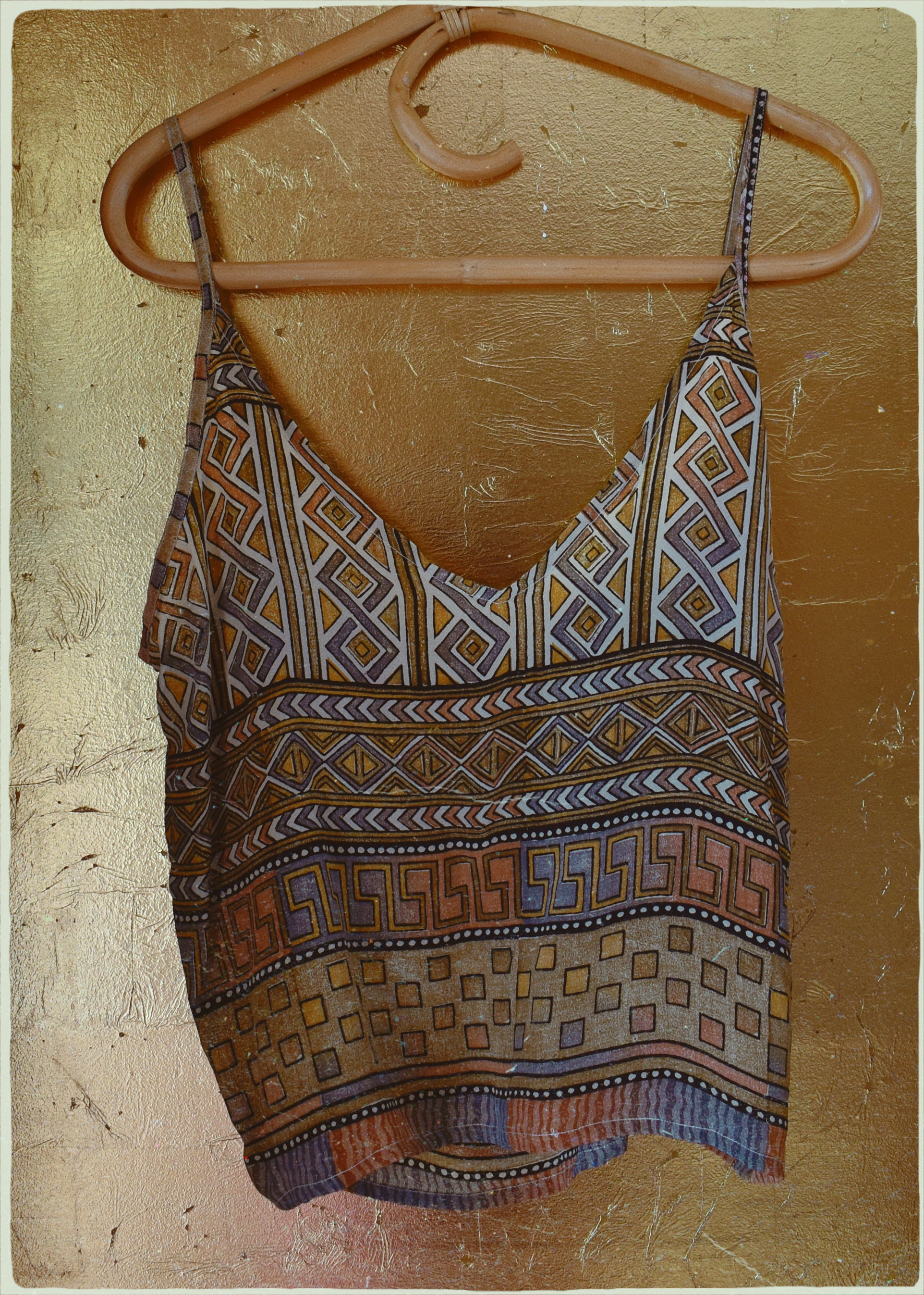 Reseda Silk Crepe Camisole Top ~ Cornhusk M