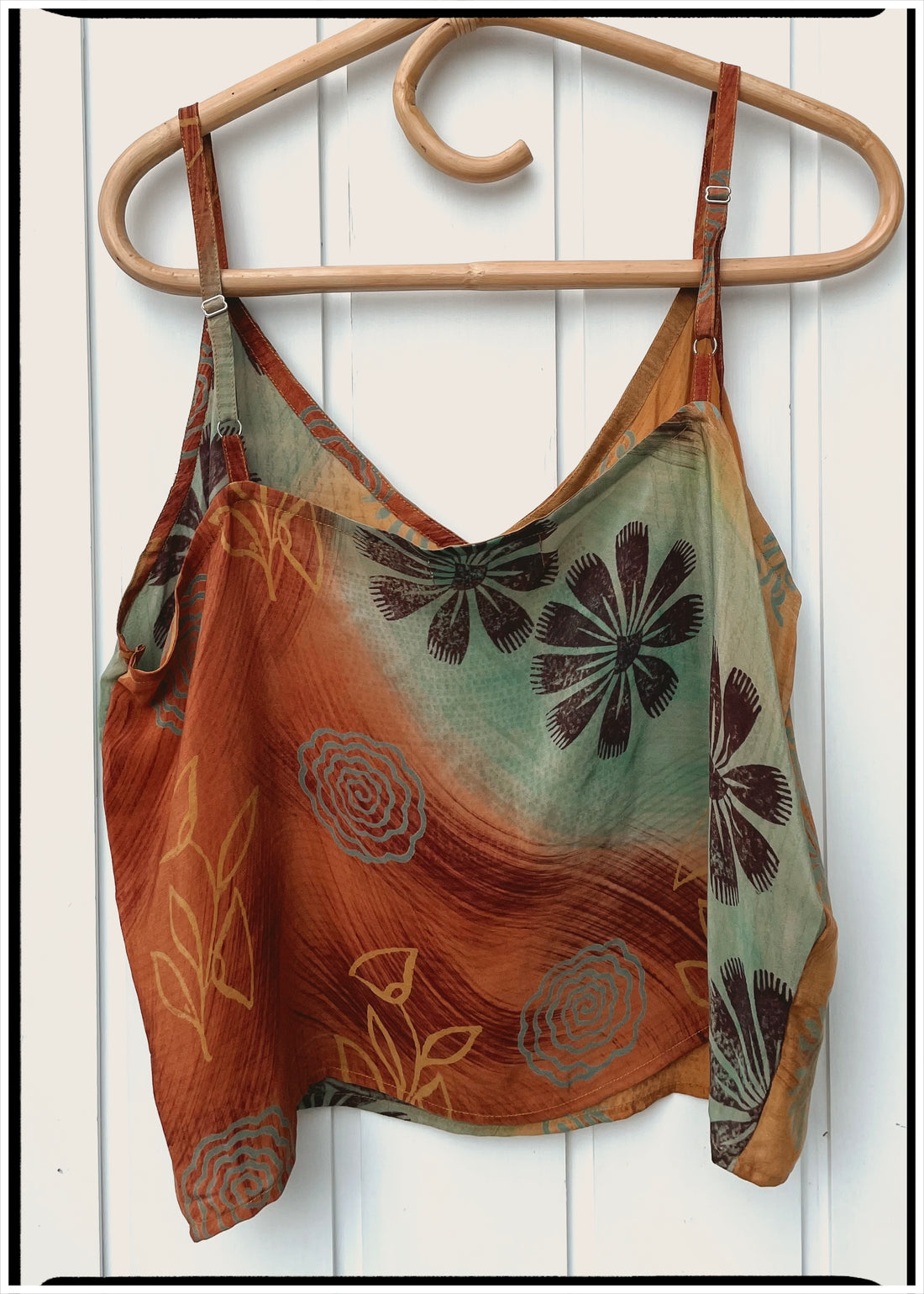 Reseda Silk Crepe Camisole Top ~ Sienna XL