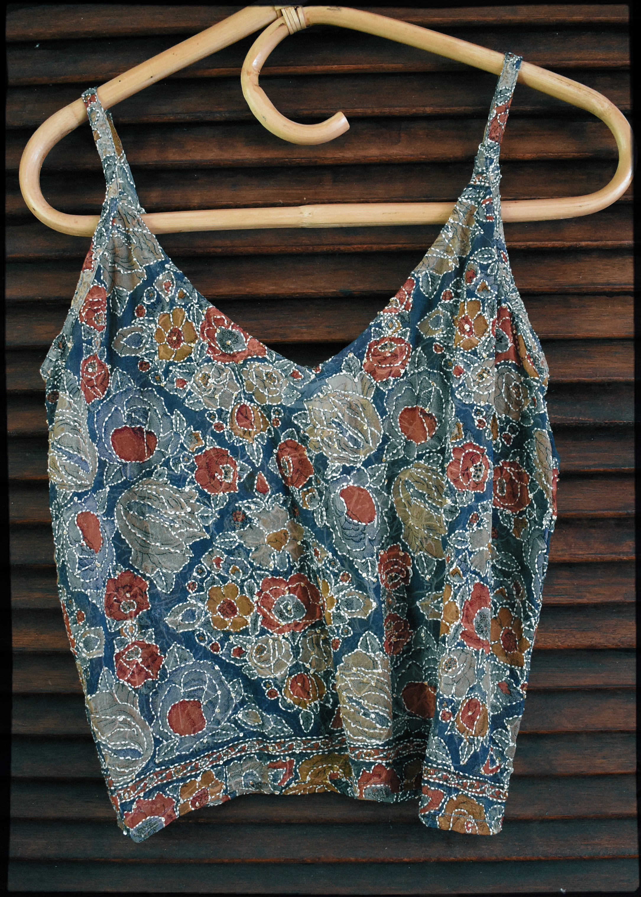 Reseda Silk Crepe Camisole Top ~ Carnelian XS