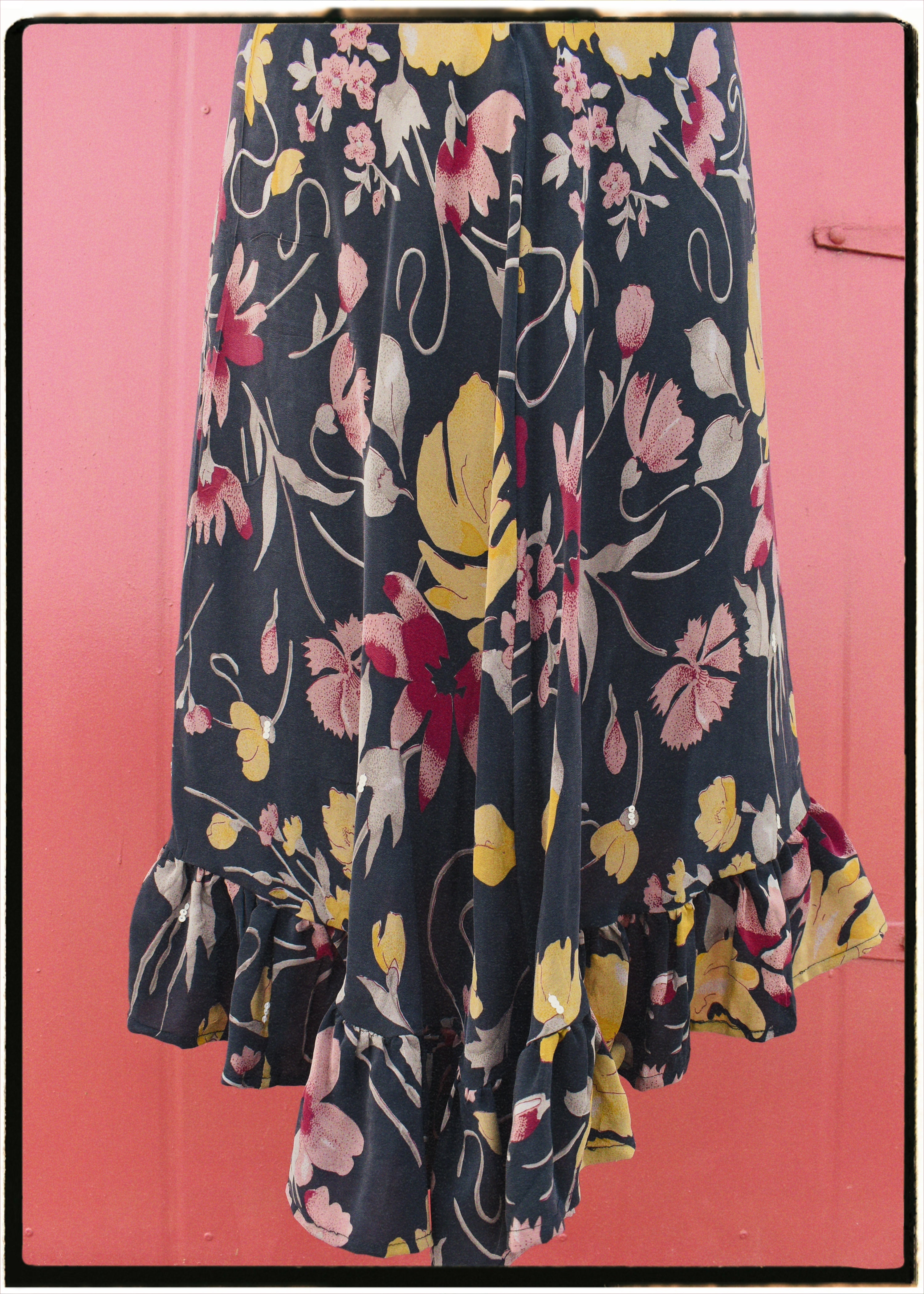 Rumex Silk Slip Dress ~ Midnight S & L