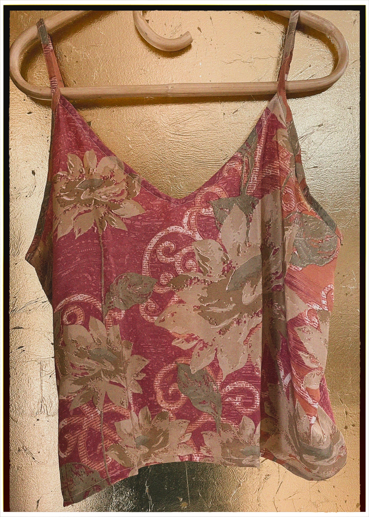 Reseda Silk Crepe Camisole Top ~ Cinnamon XL
