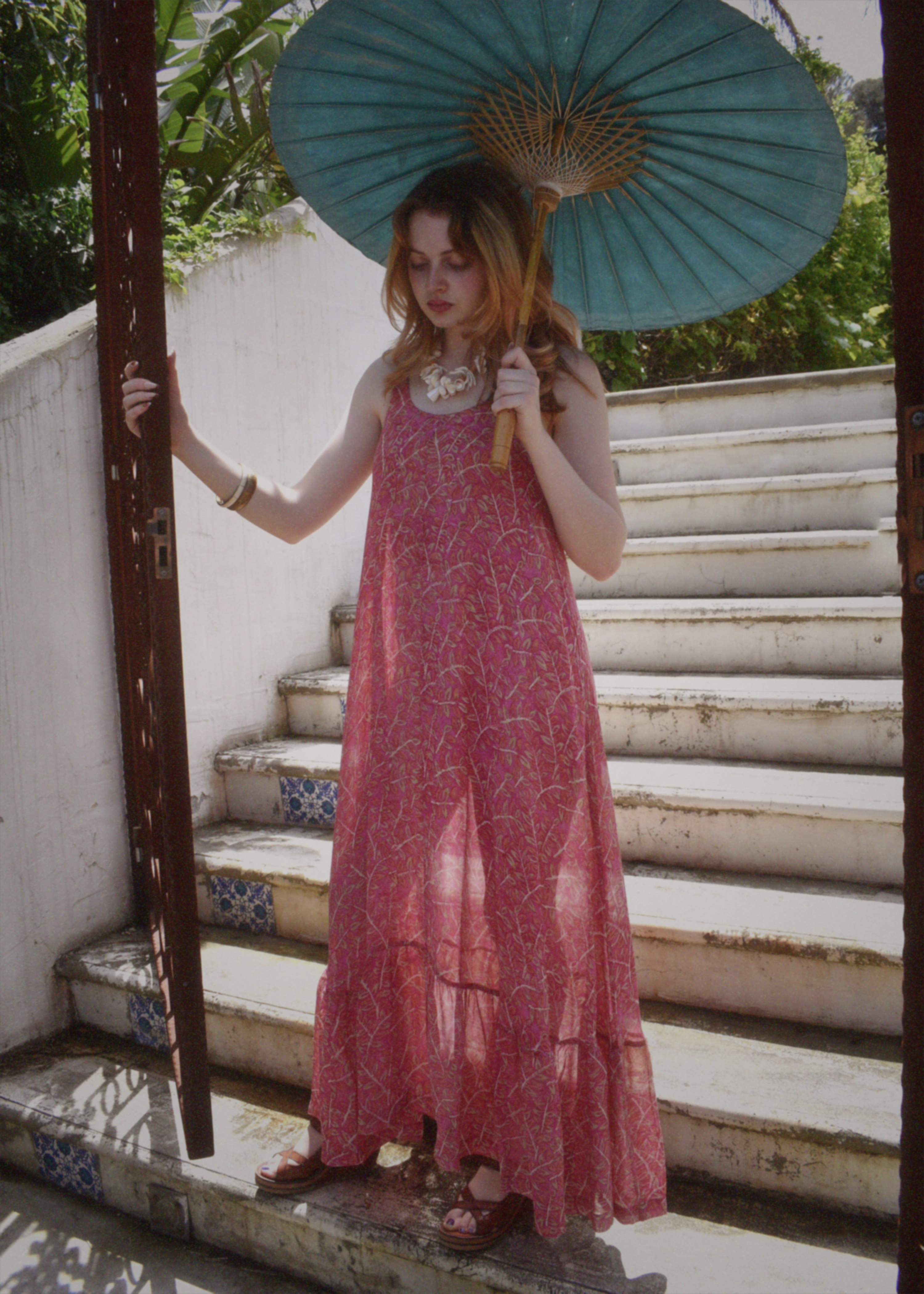 Eustoma Silk Crepe Swing Maxi Dress ~ Camelia M