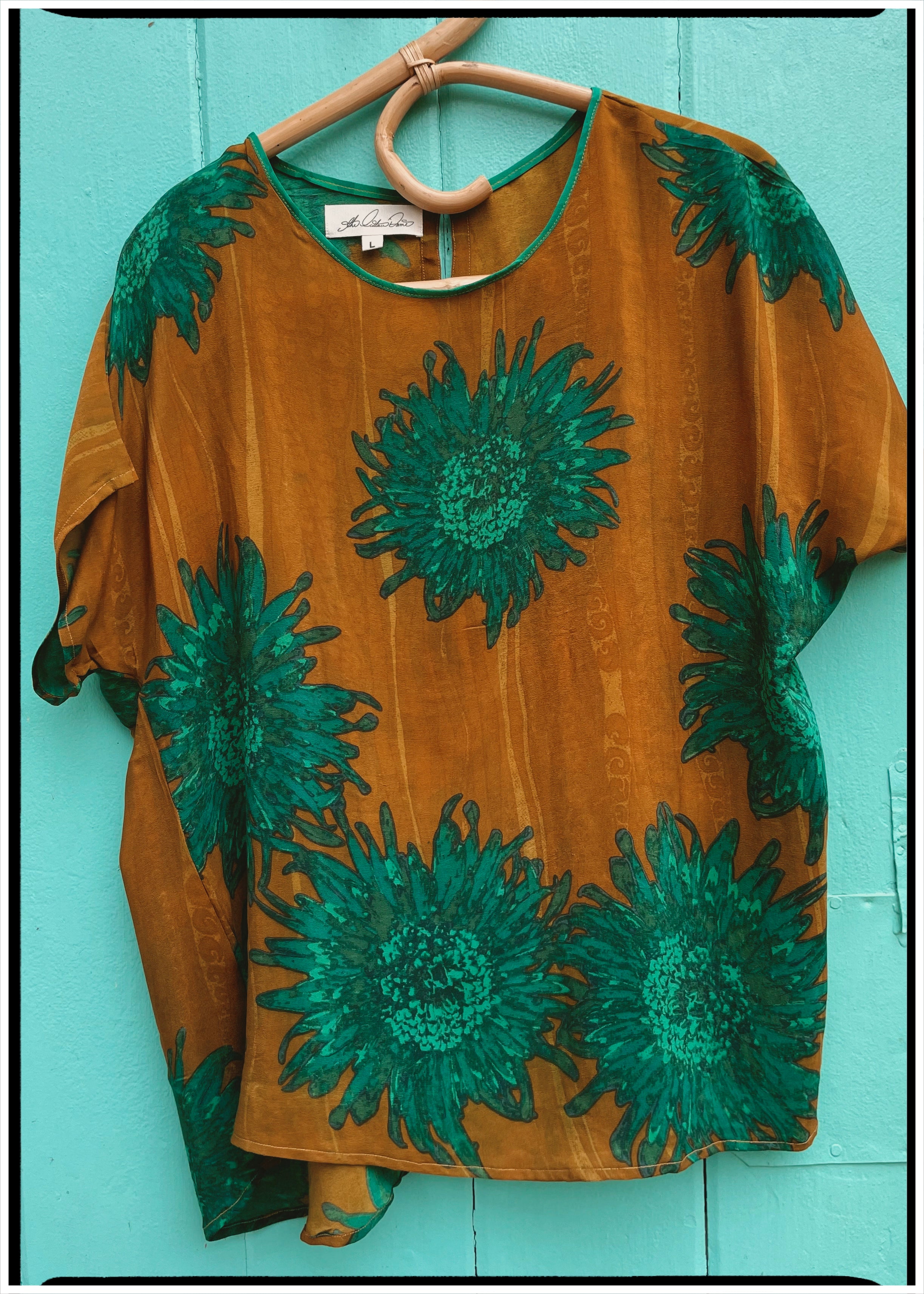 Viola Silk Crepe T-Shirt ~ Roasted L