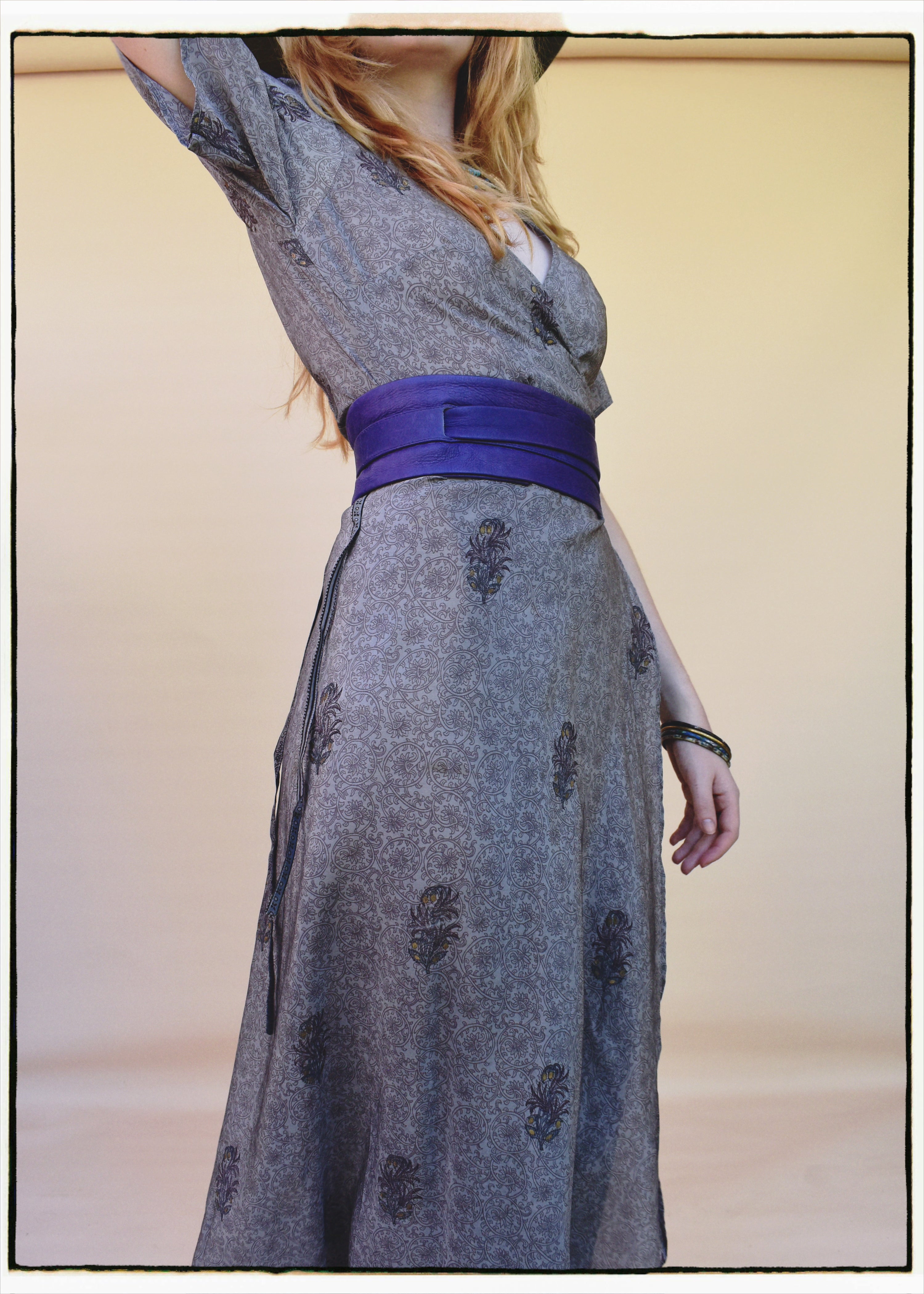 Liatris Silk Crepe Flutter Sleeve Wrap Dress ~ Lavender XS