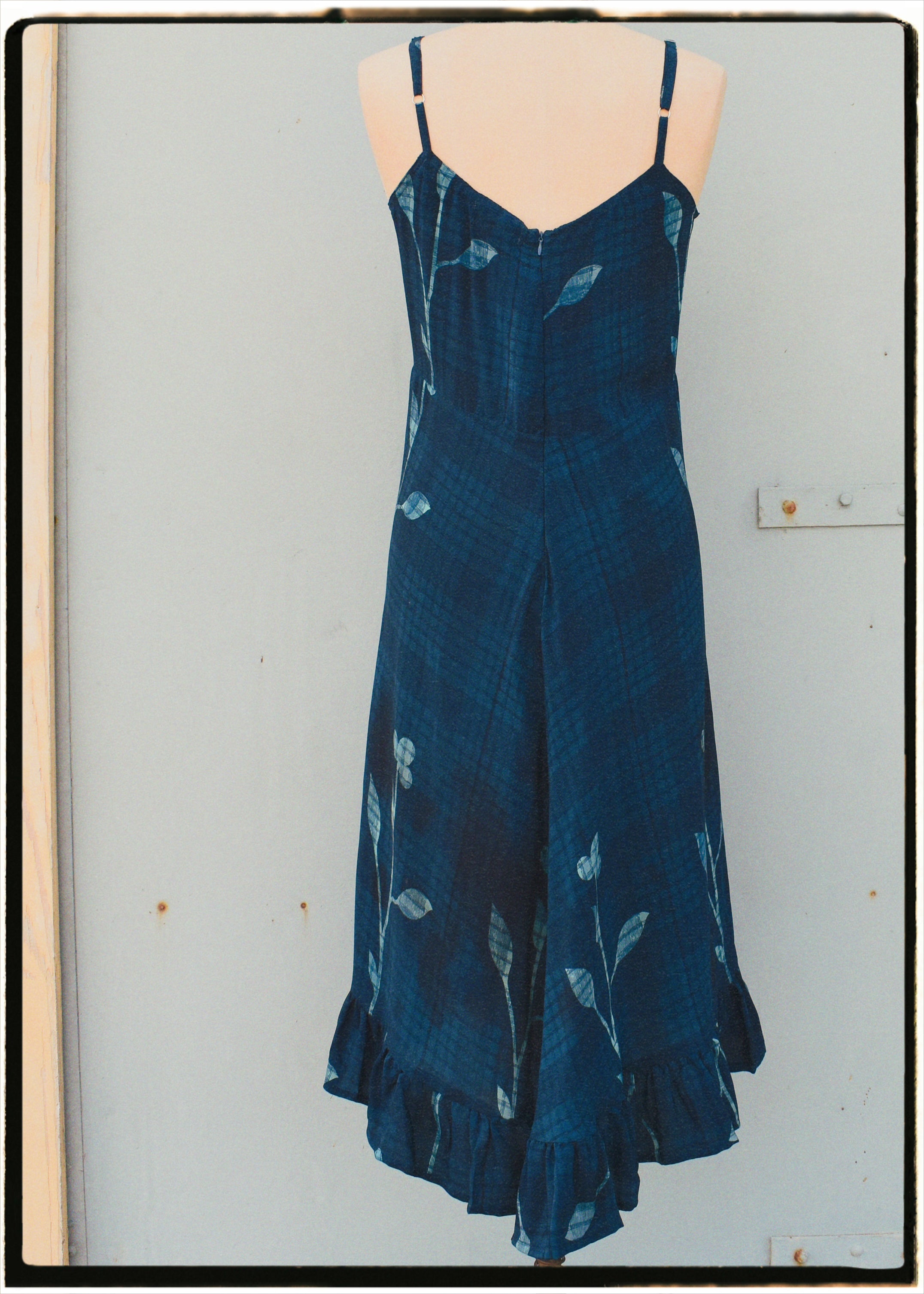 Rumex Silk Slip Dress ~ Navy S & L