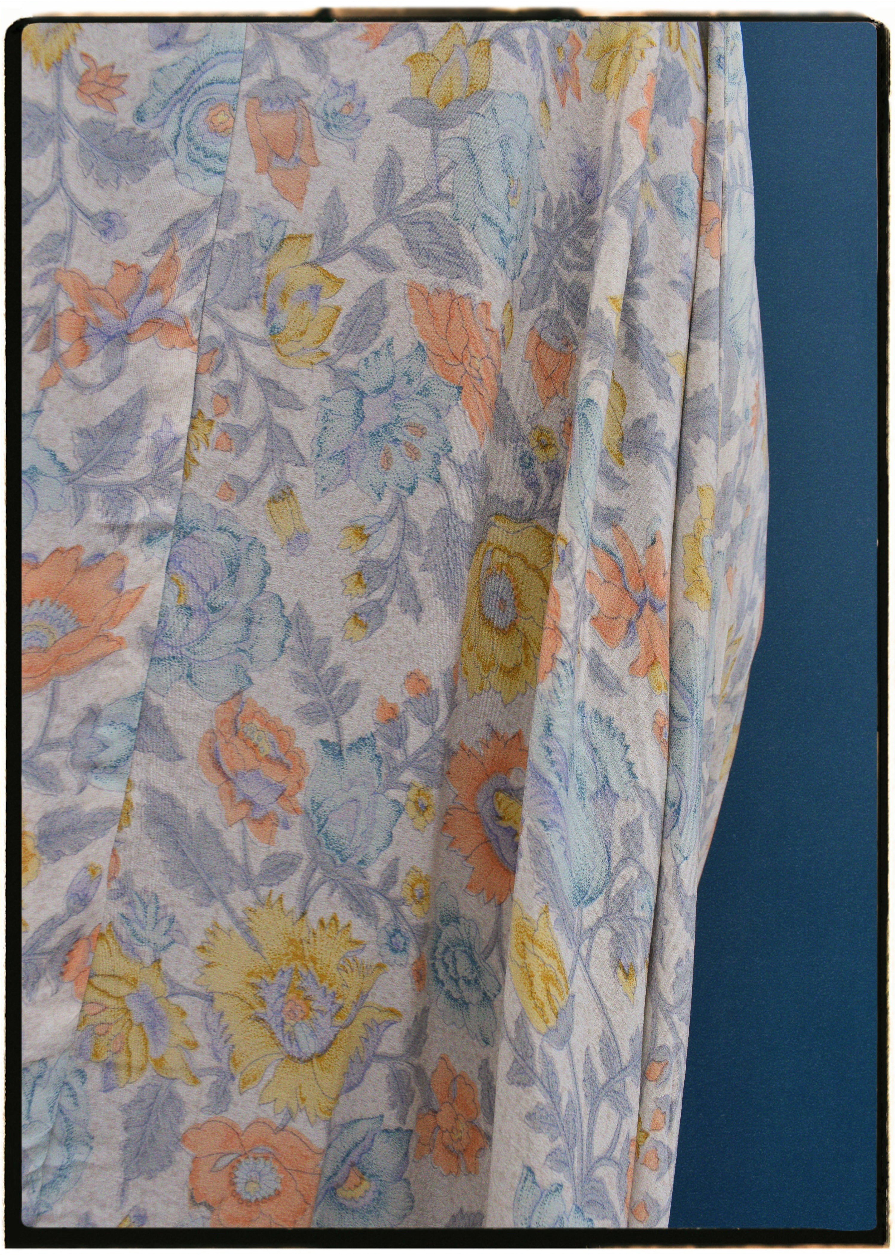 Eustoma Silk Crepe Swing Maxi Dress ~ Creme L