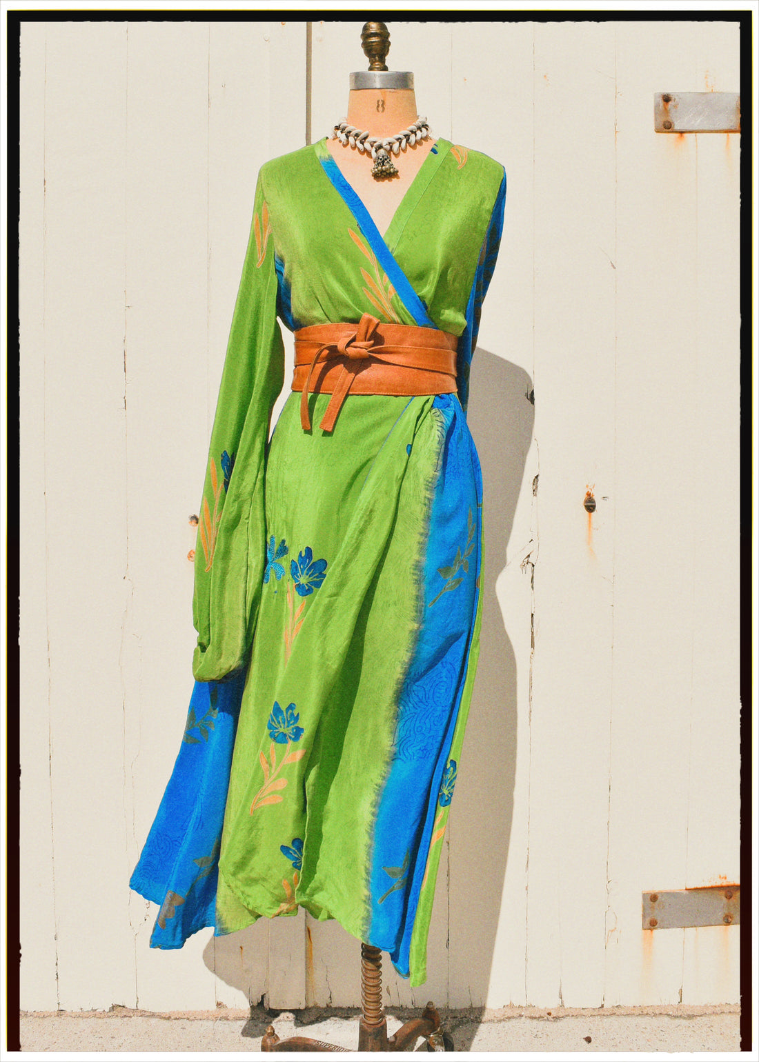 Caladium Wrap Silk Dress ~ Daiquiri XL