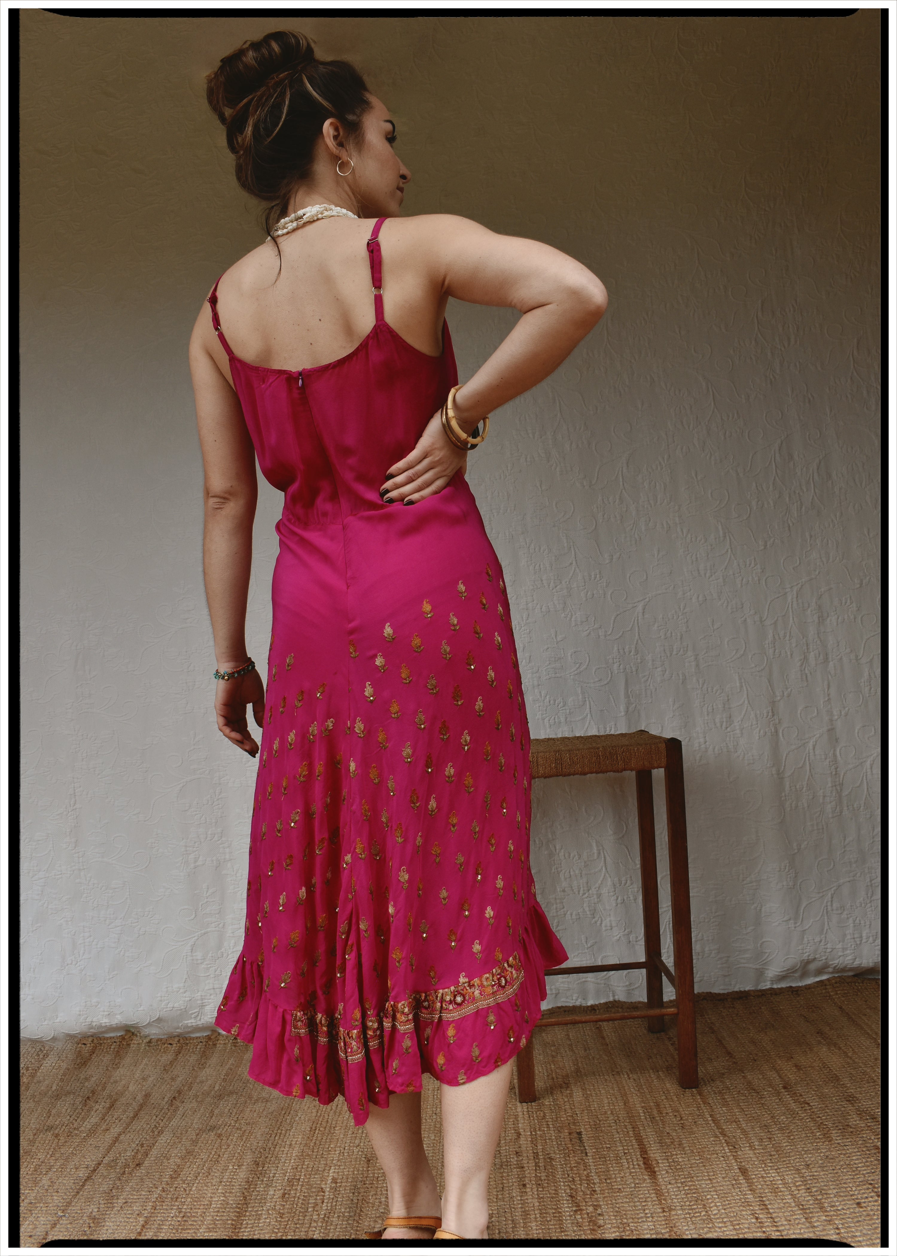 Rumex Silk Slip Dress ~ Flambe M