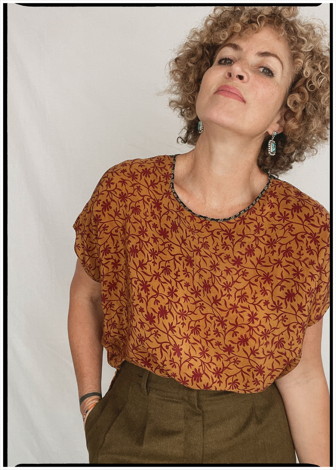 Viola Silk Crepe T-Shirt ~ Cupid XL