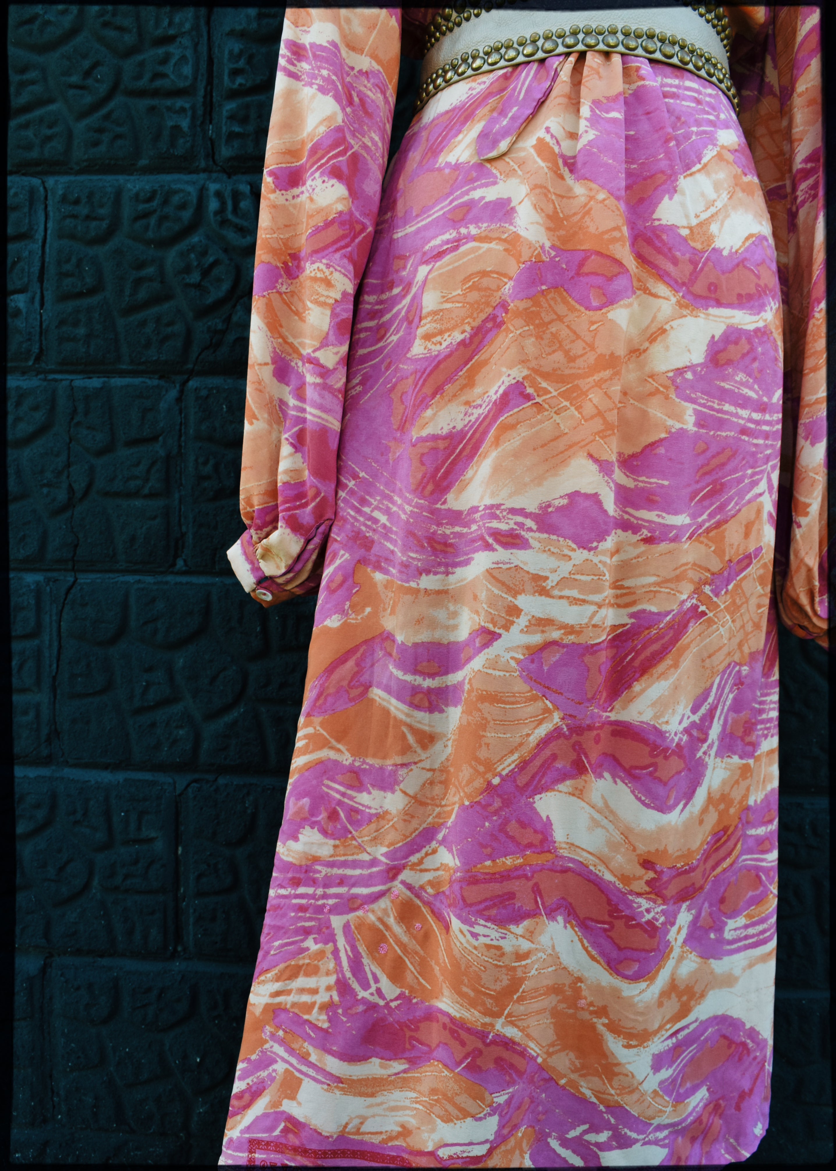 Caladium Silk Wrap Dress ~ Sun Kissed S