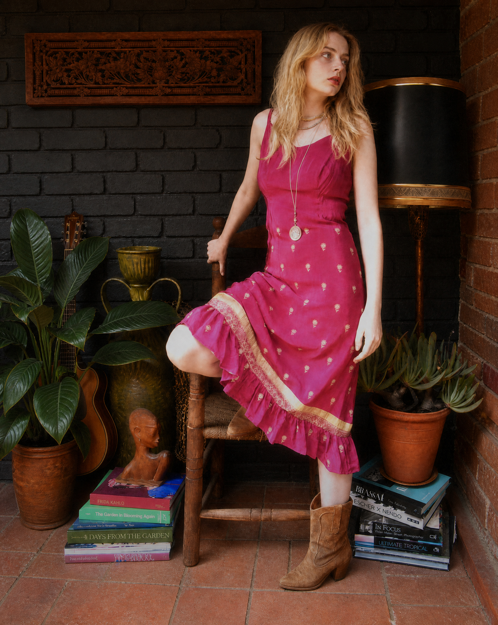 Rumex Silk Slip Dress ~ Claret S