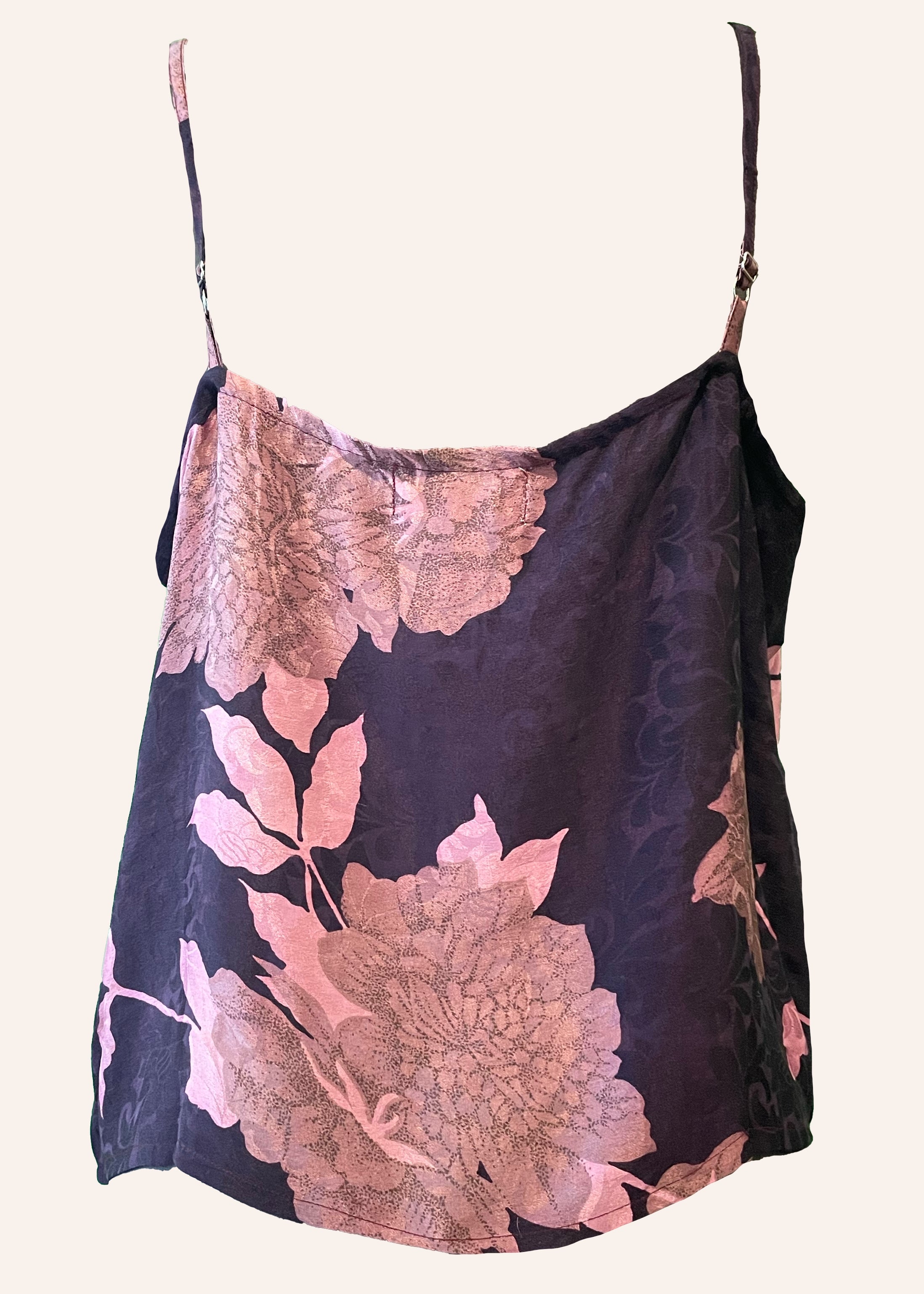 Reseda Silk Crepe Camisole Top ~ Hortensia XL