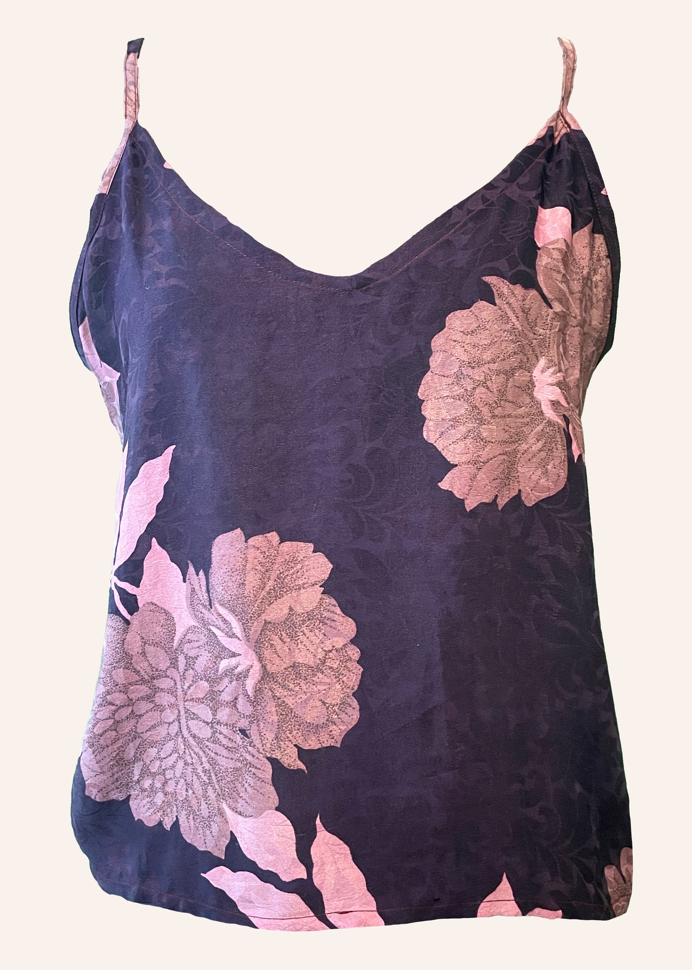 Reseda Silk Crepe Camisole Top ~ Hortensia XL