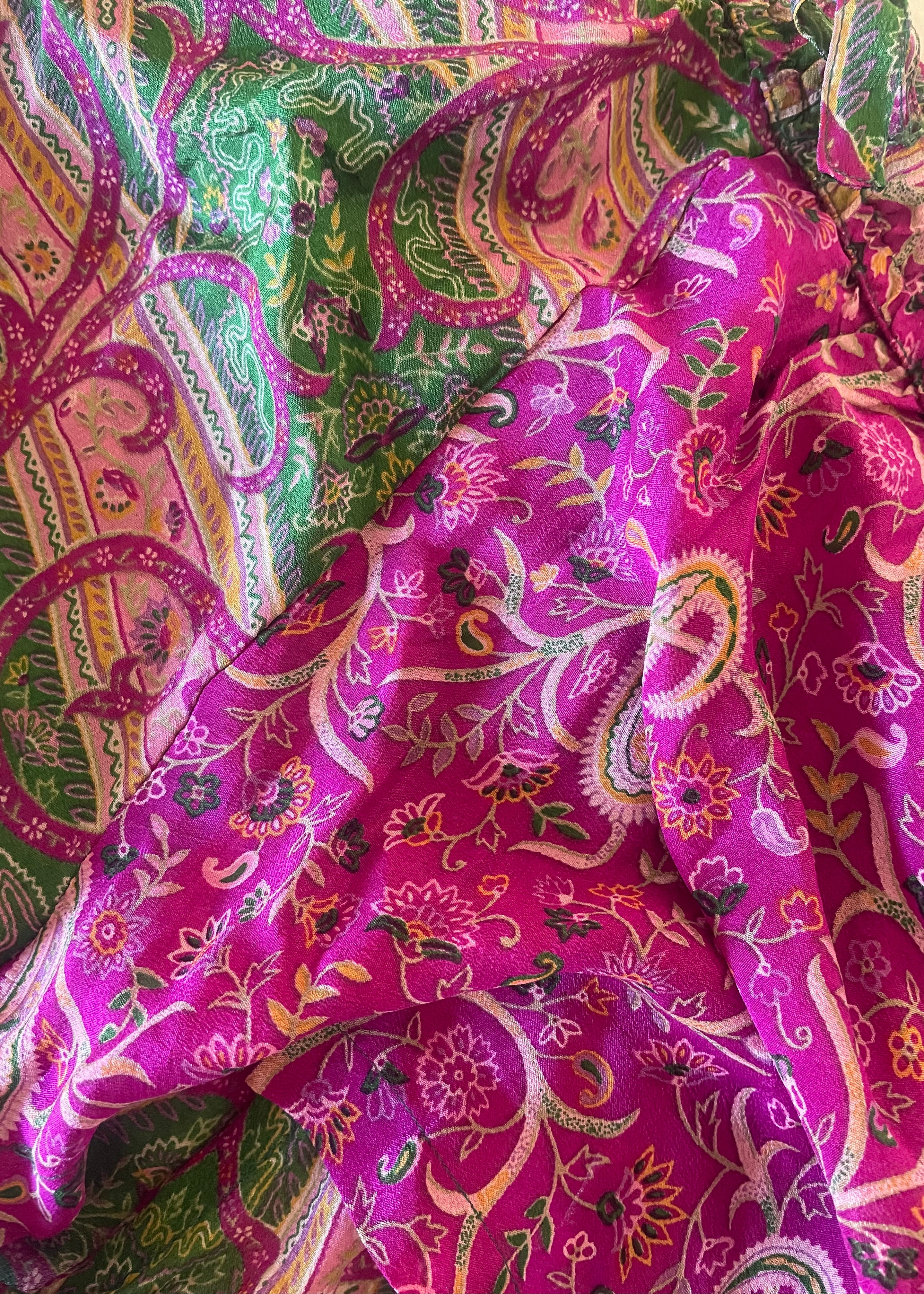 Fumaria Silk Shorts ~ Magenta M