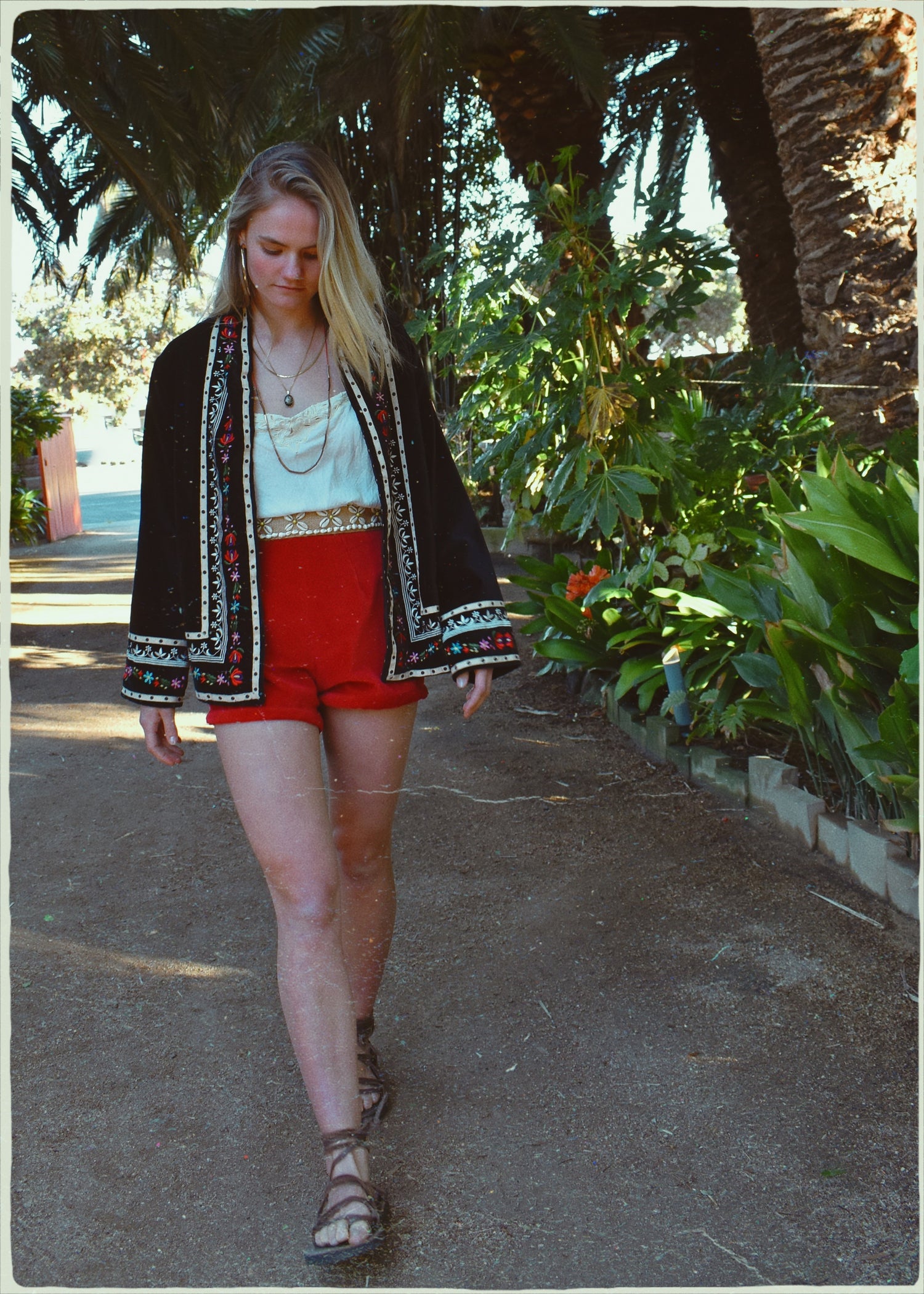 hand embroidered with peasant folk style embroidery black velvet jacket