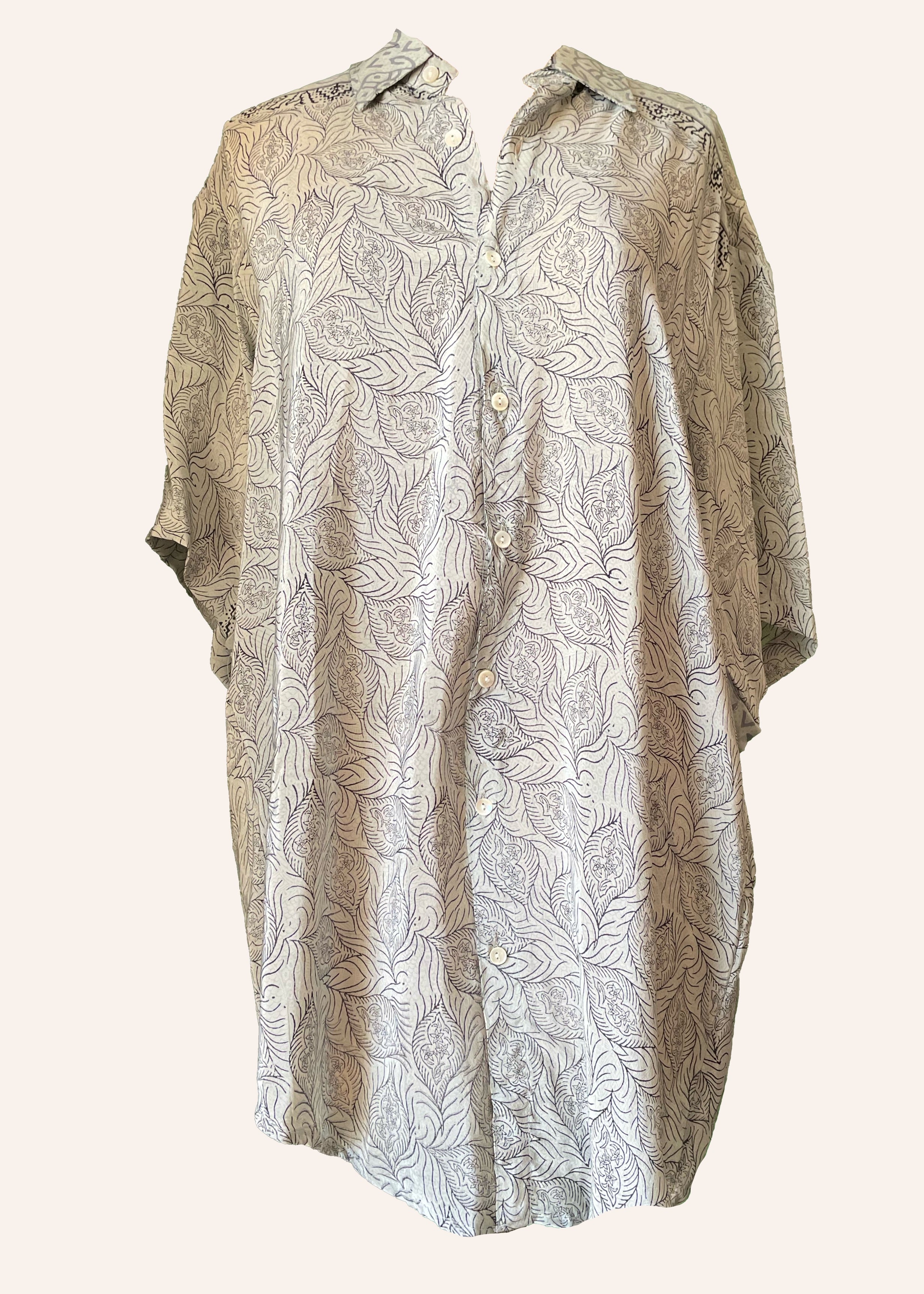 Astralagus Silk Crepe Oversized Shirt ~ Chateau