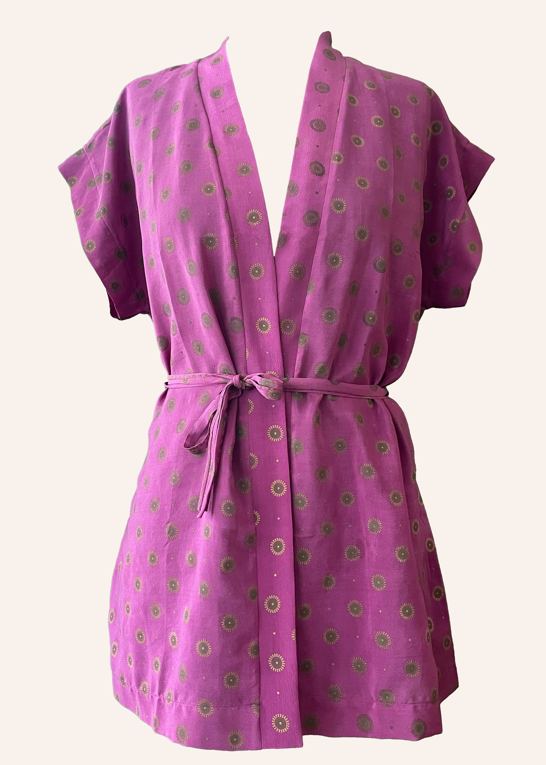 silk wrap shirt top blouse pyjama vintage bohemian repurposed saree sari