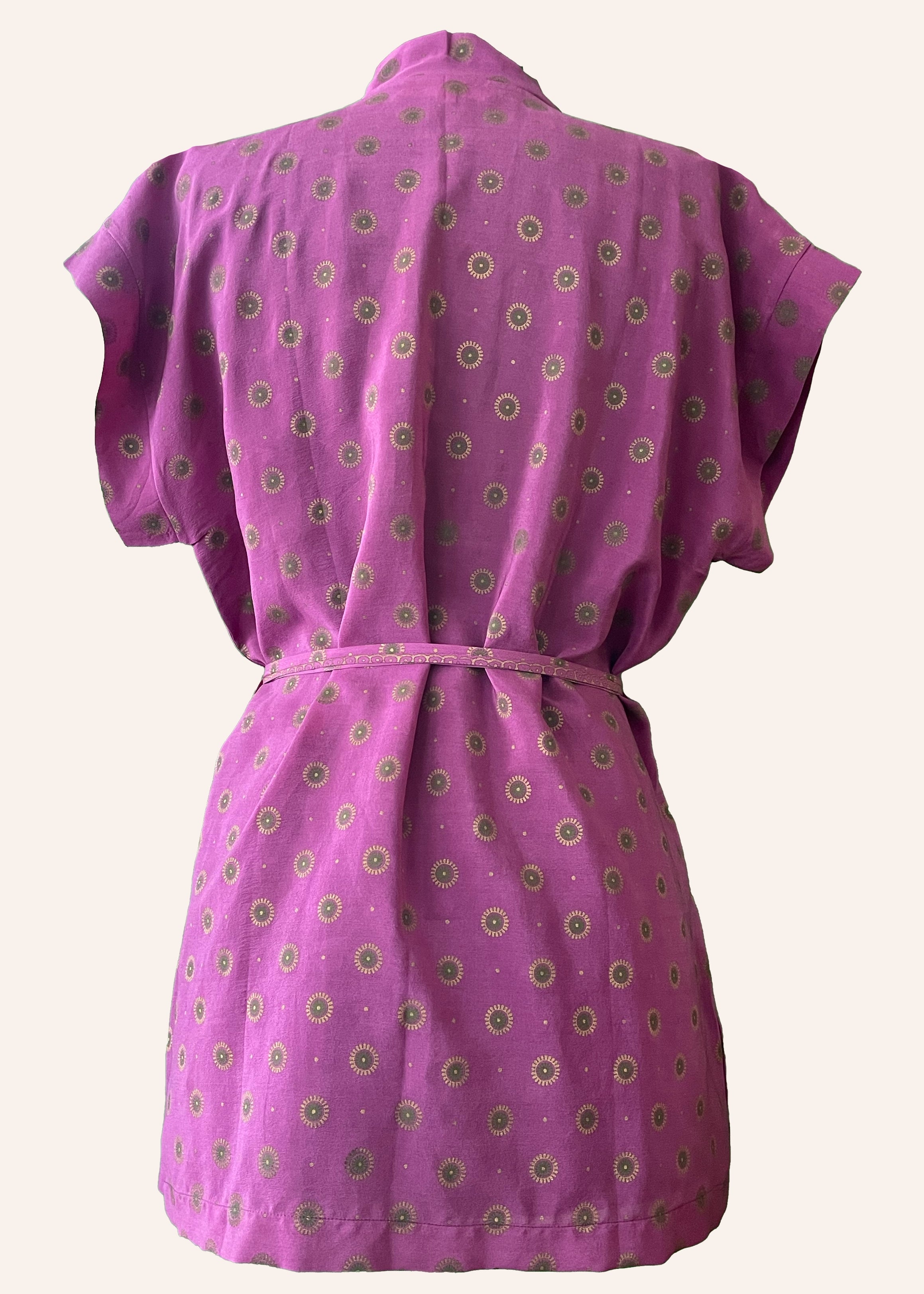 silk wrap shirt top blouse pyjama vintage bohemian repurposed saree sari boho boho-chic