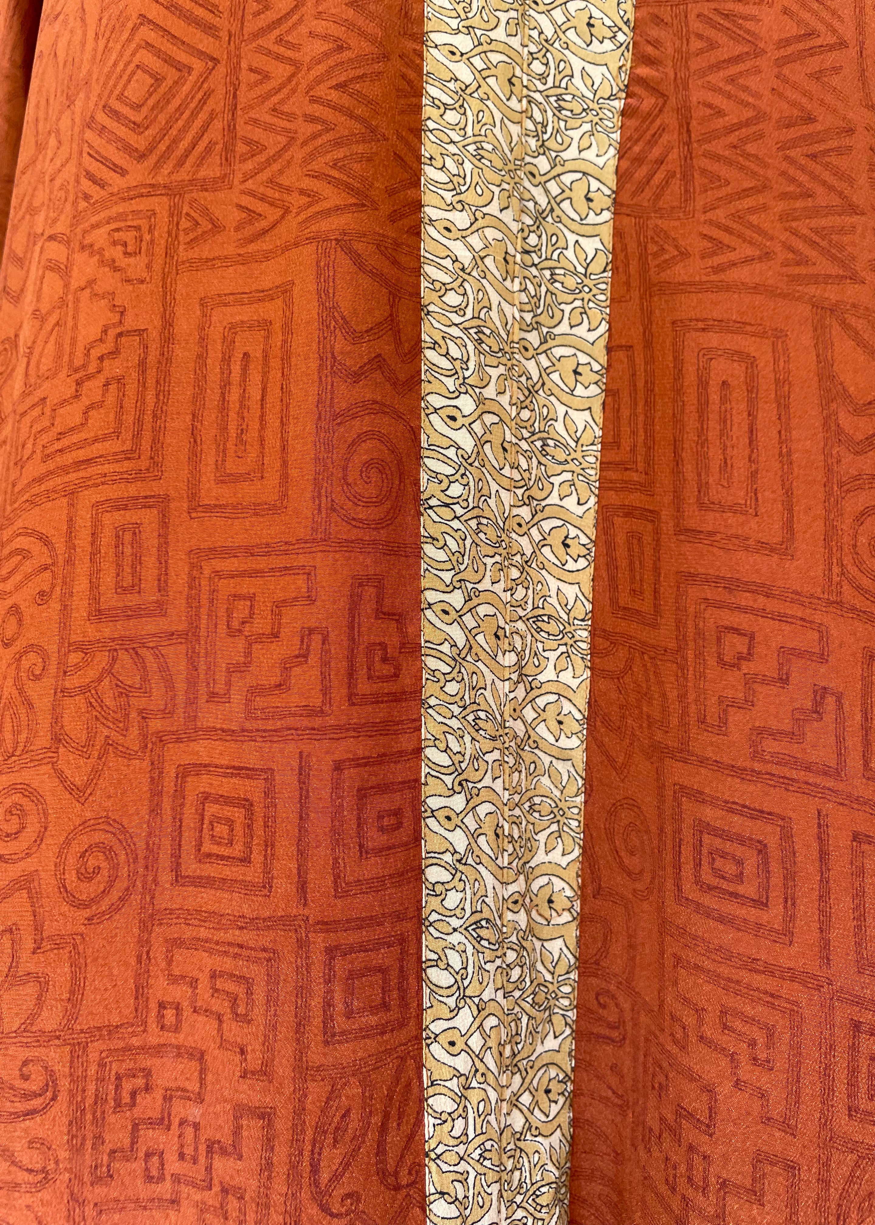 Zea Silk Crepe Kaftan Maxi Dress ~ Almond L