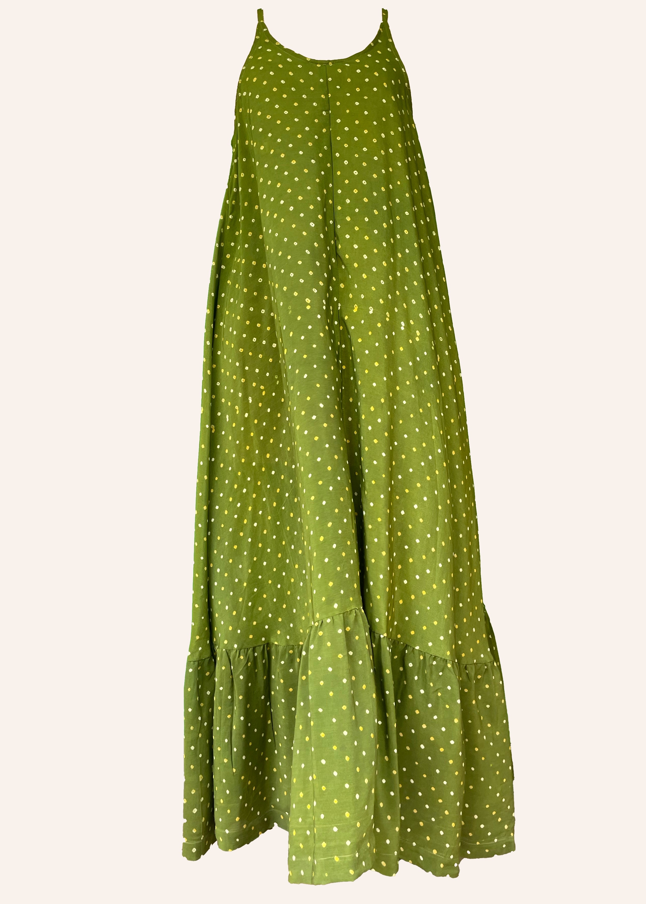 Eustoma Silk Crepe Swing Maxi Dress ~ Courtyard XL