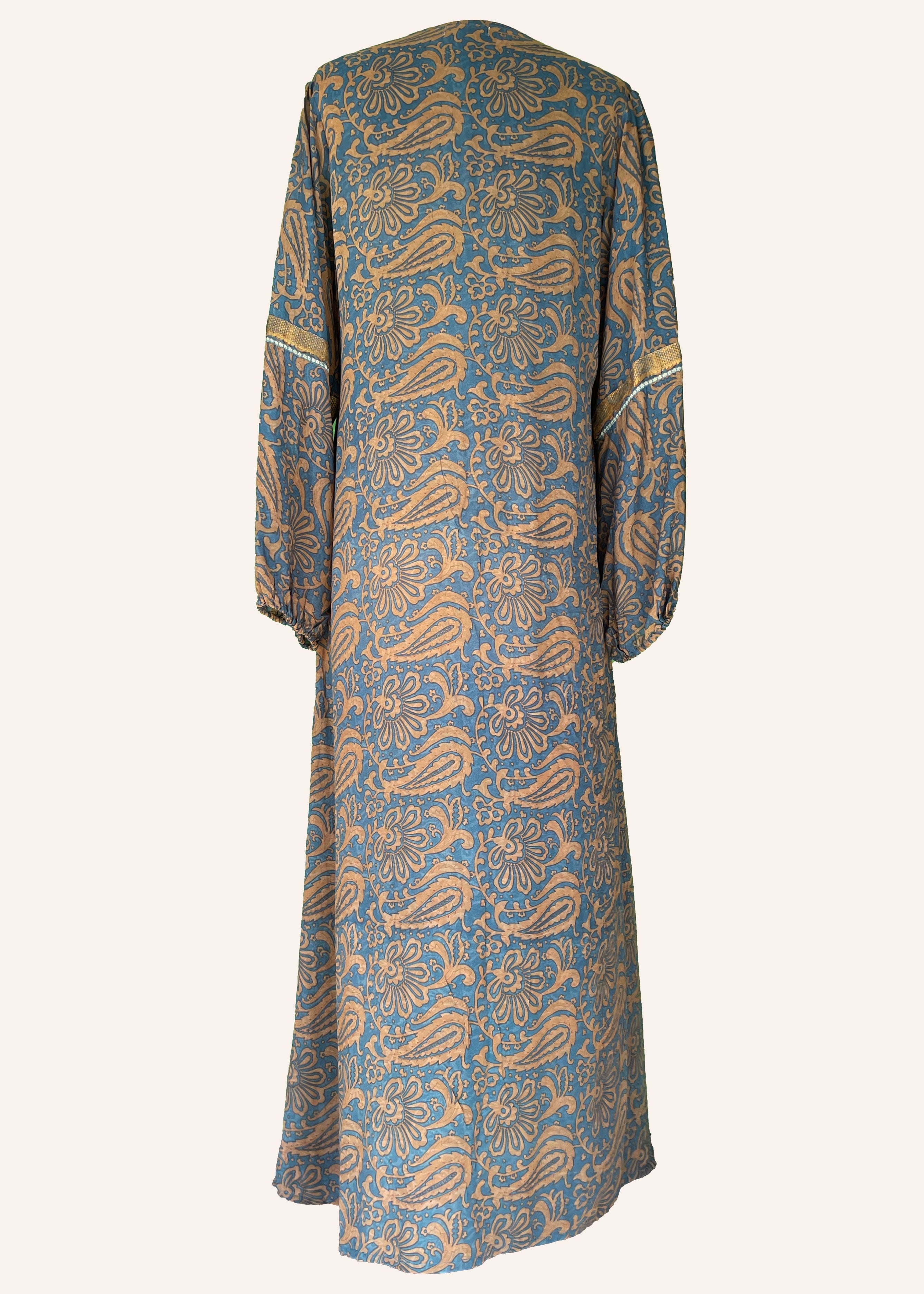 Zea Silk Crepe Kaftan Maxi Dress ~ Cleopatra L