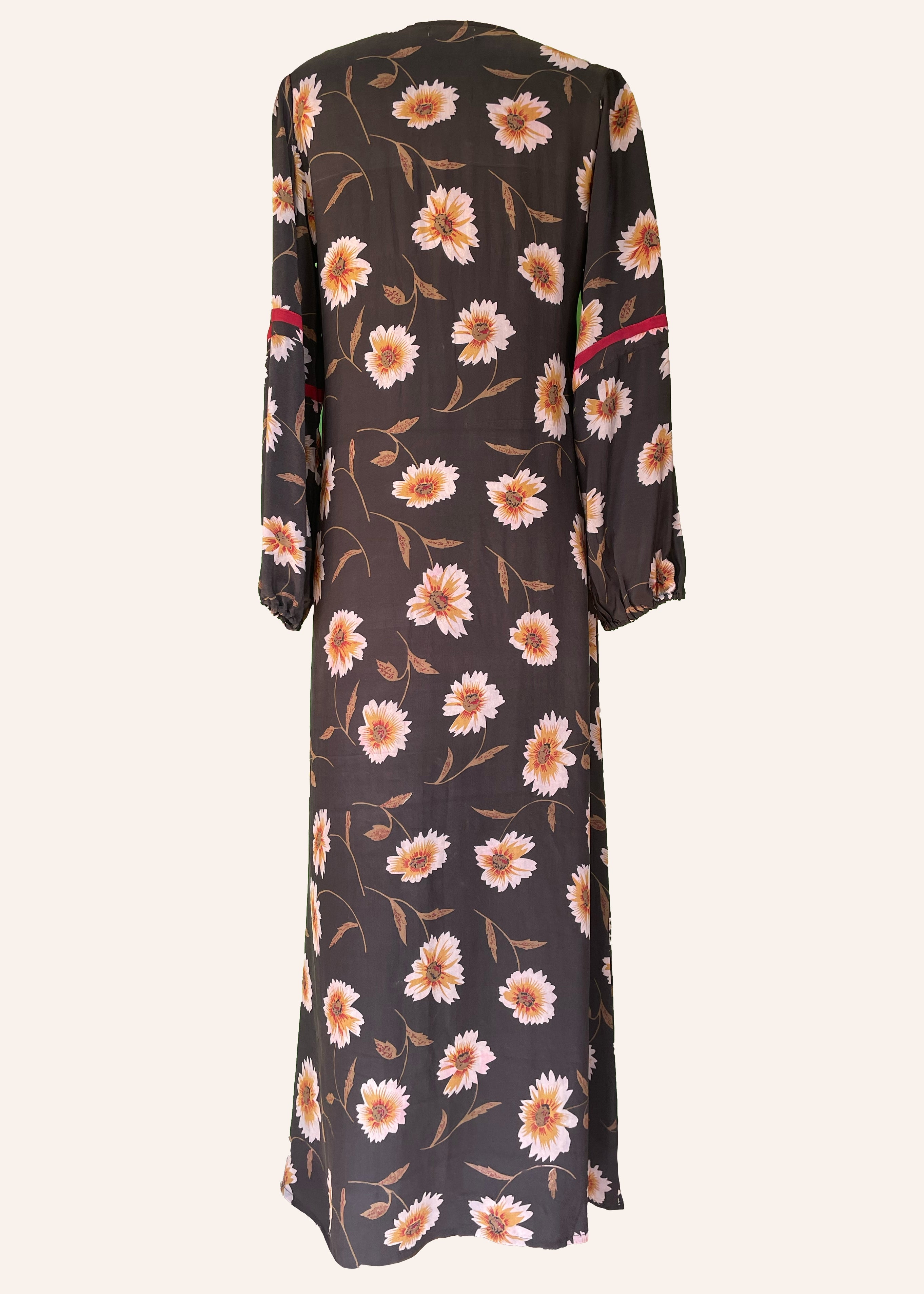 Zea Silk Crepe Kaftan Maxi Dress ~ Eclipse M