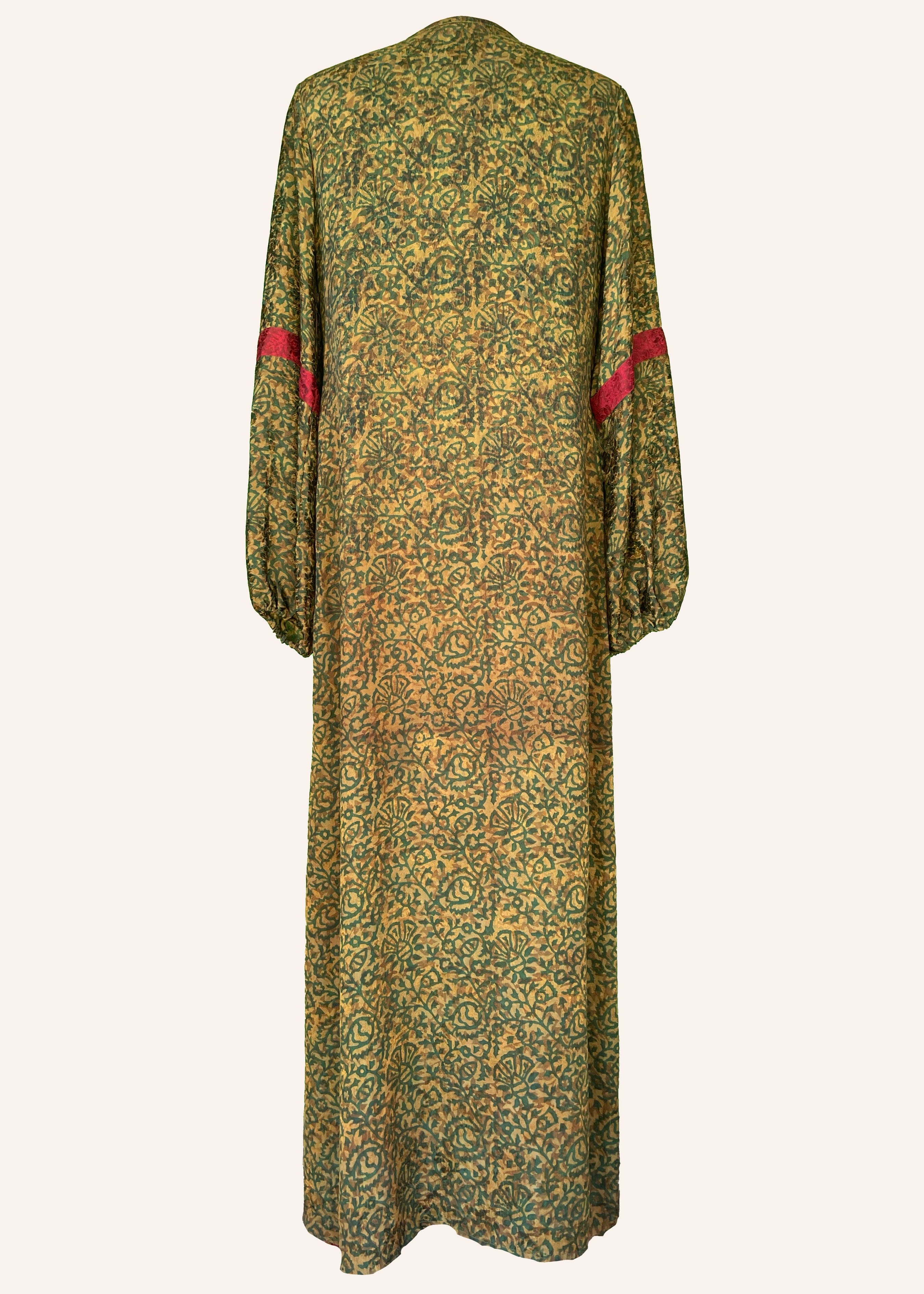 Zea Silk Crepe Kaftan Maxi Dress ~ Carafe S