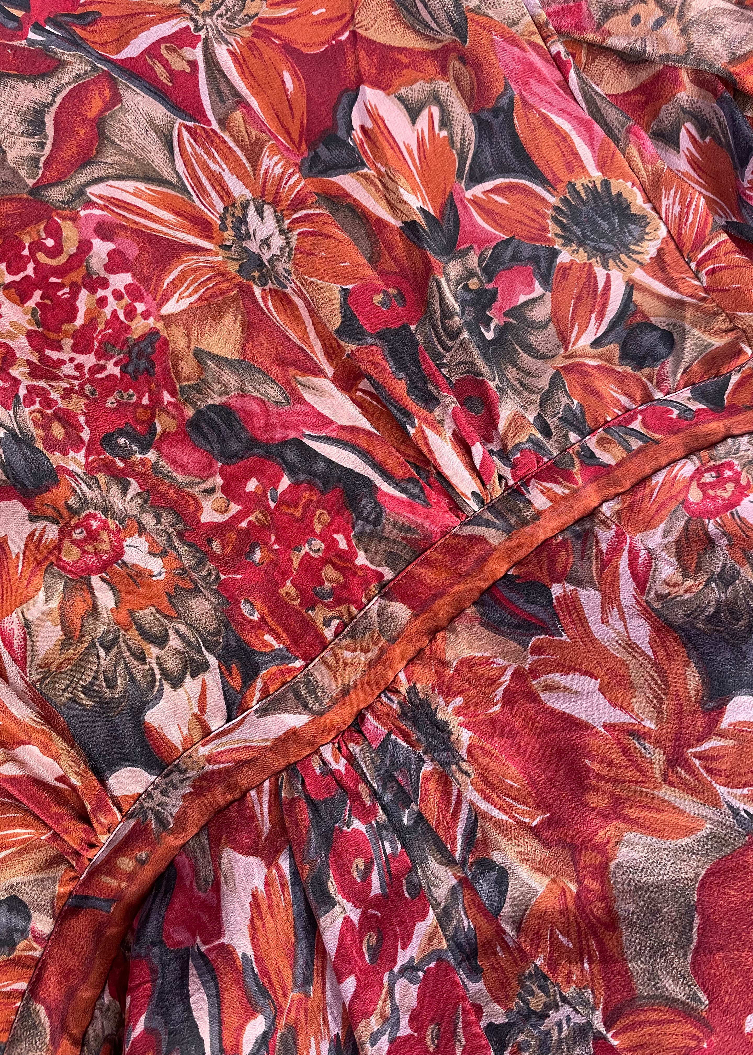 Caladium Wrap Silk Dress ~ Frankie M