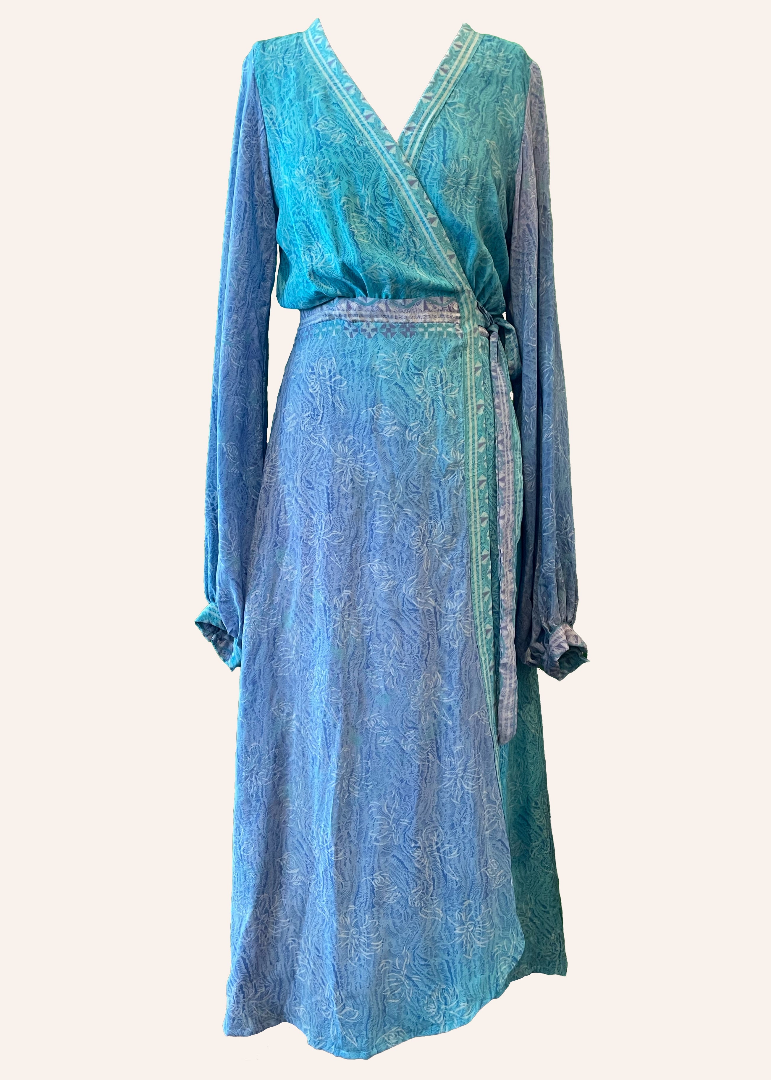 Caladium Wrap Silk Dress ~ Crystal M