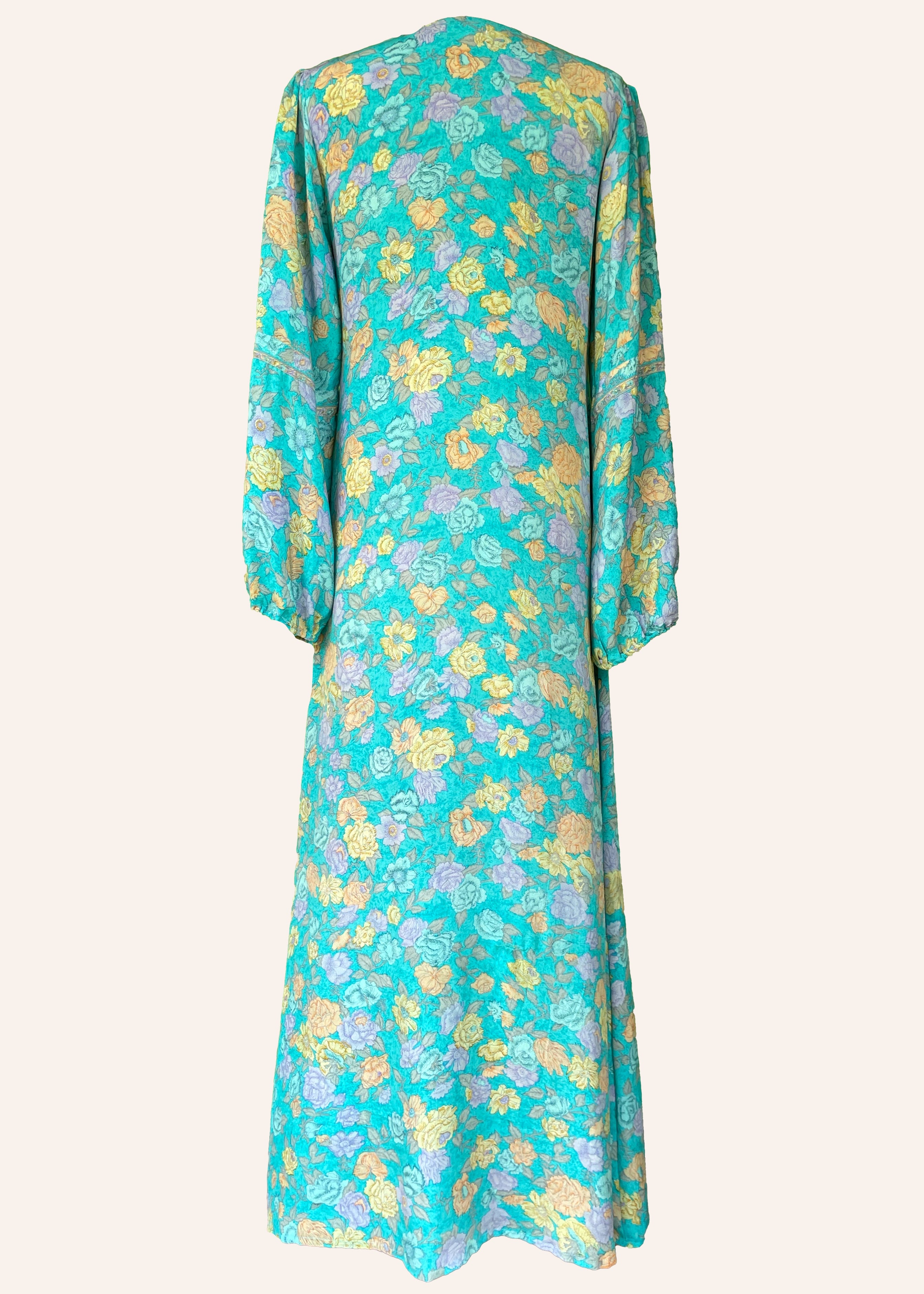 Zea Silk Crepe Kaftan Maxi Dress ~ Scuba XS