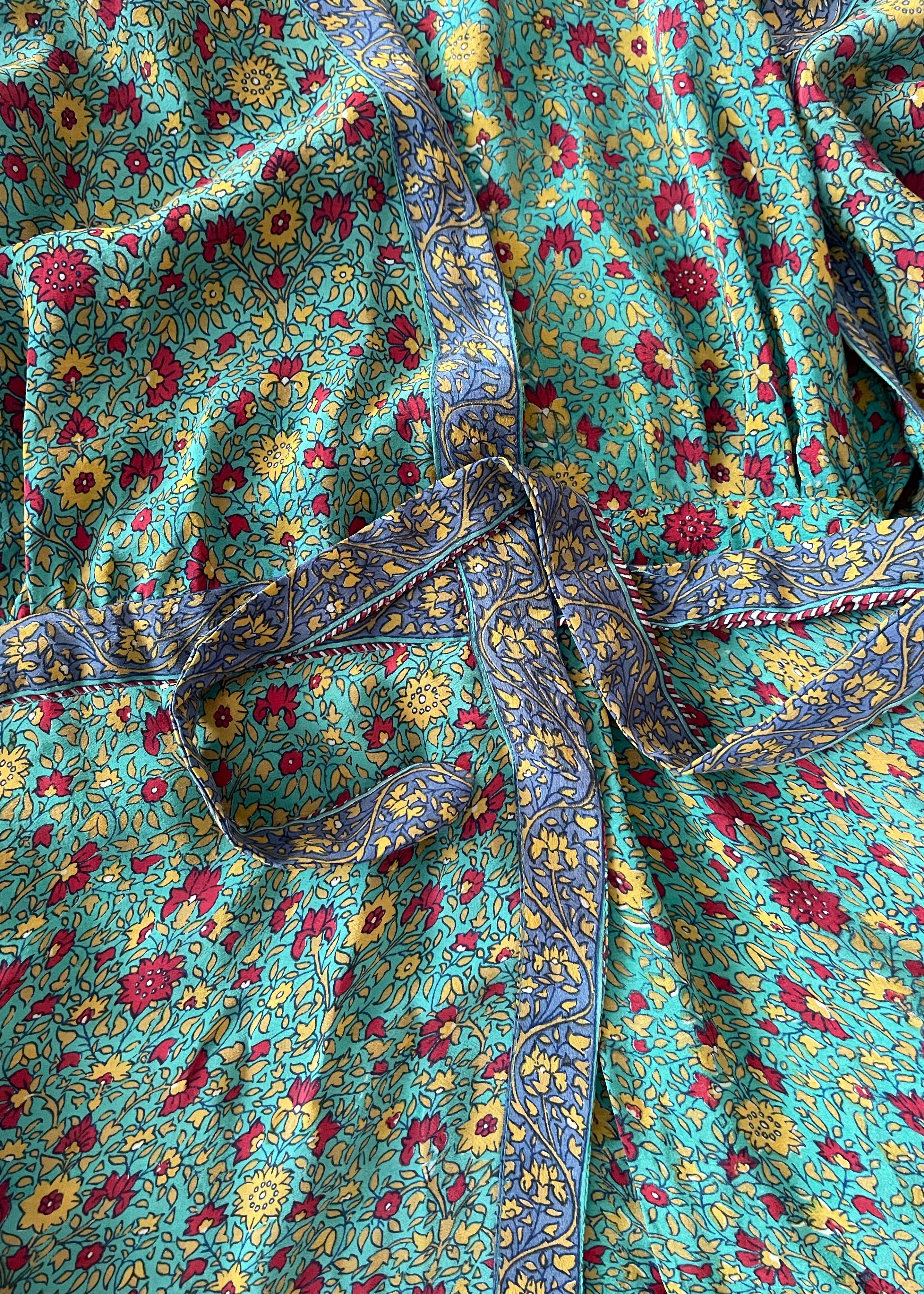 Caladium Wrap Silk Dress ~ Bosphorus XL