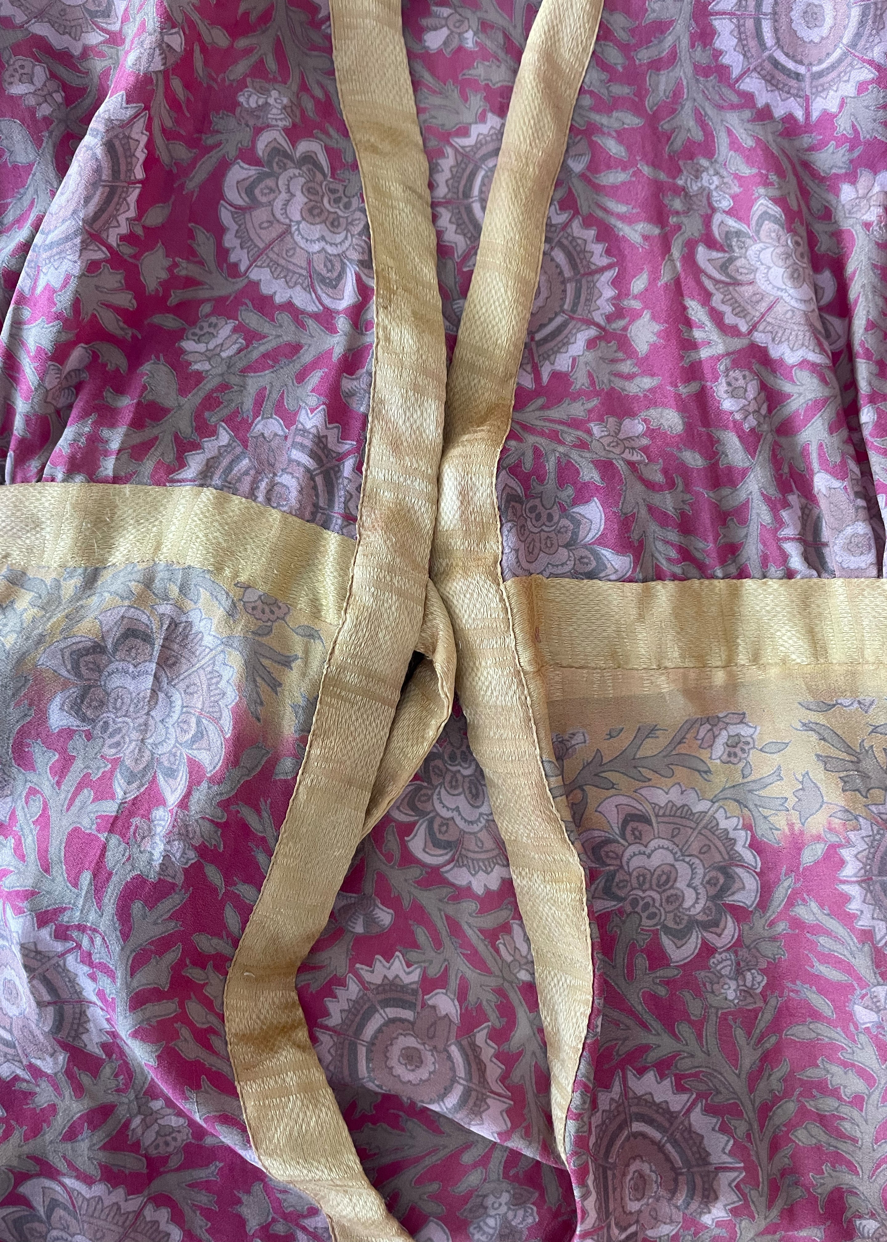 Caladium Silk Wrap Dress ~ Powder S