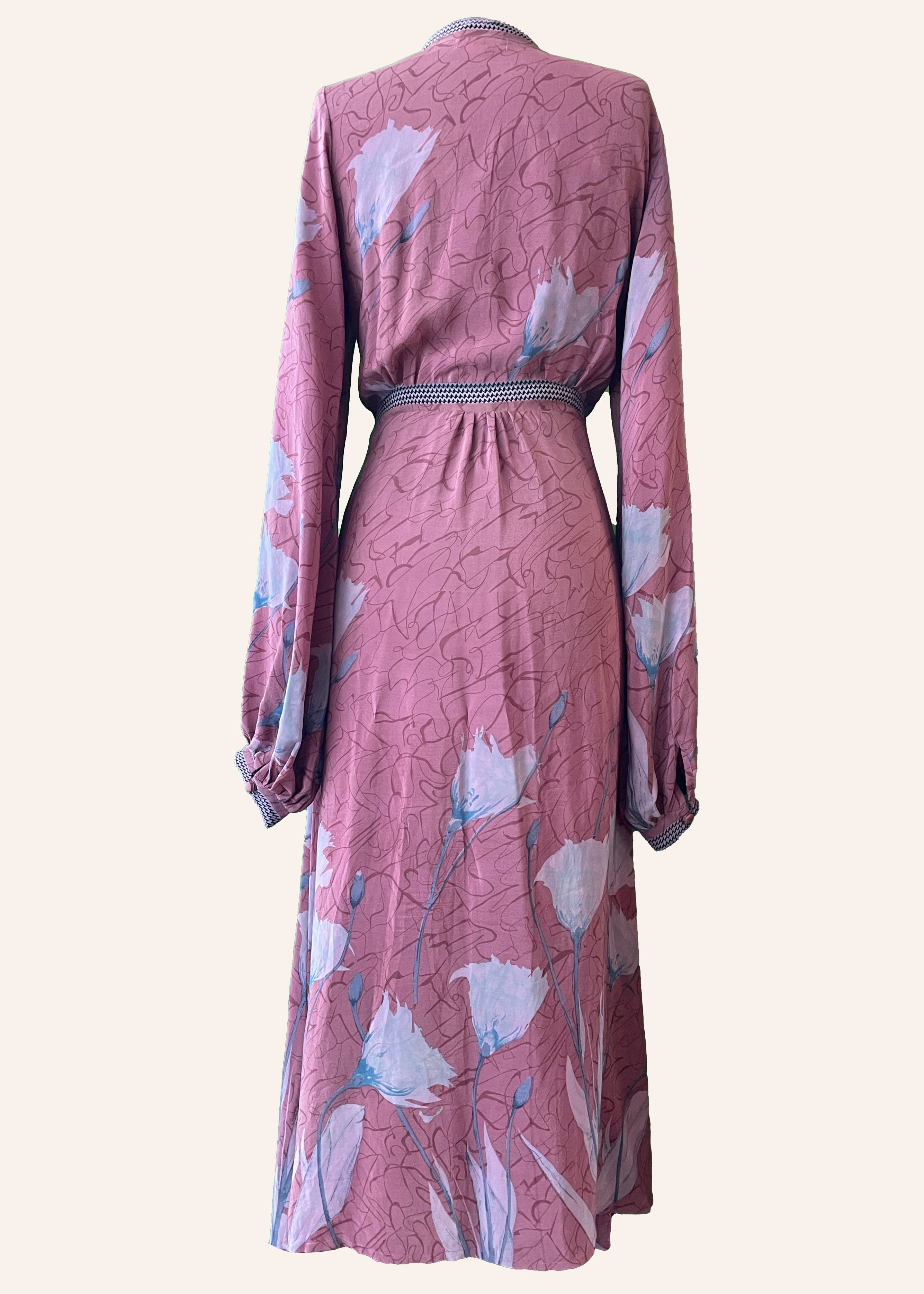 Caladium Wrap Silk Dress ~ Monsoon M