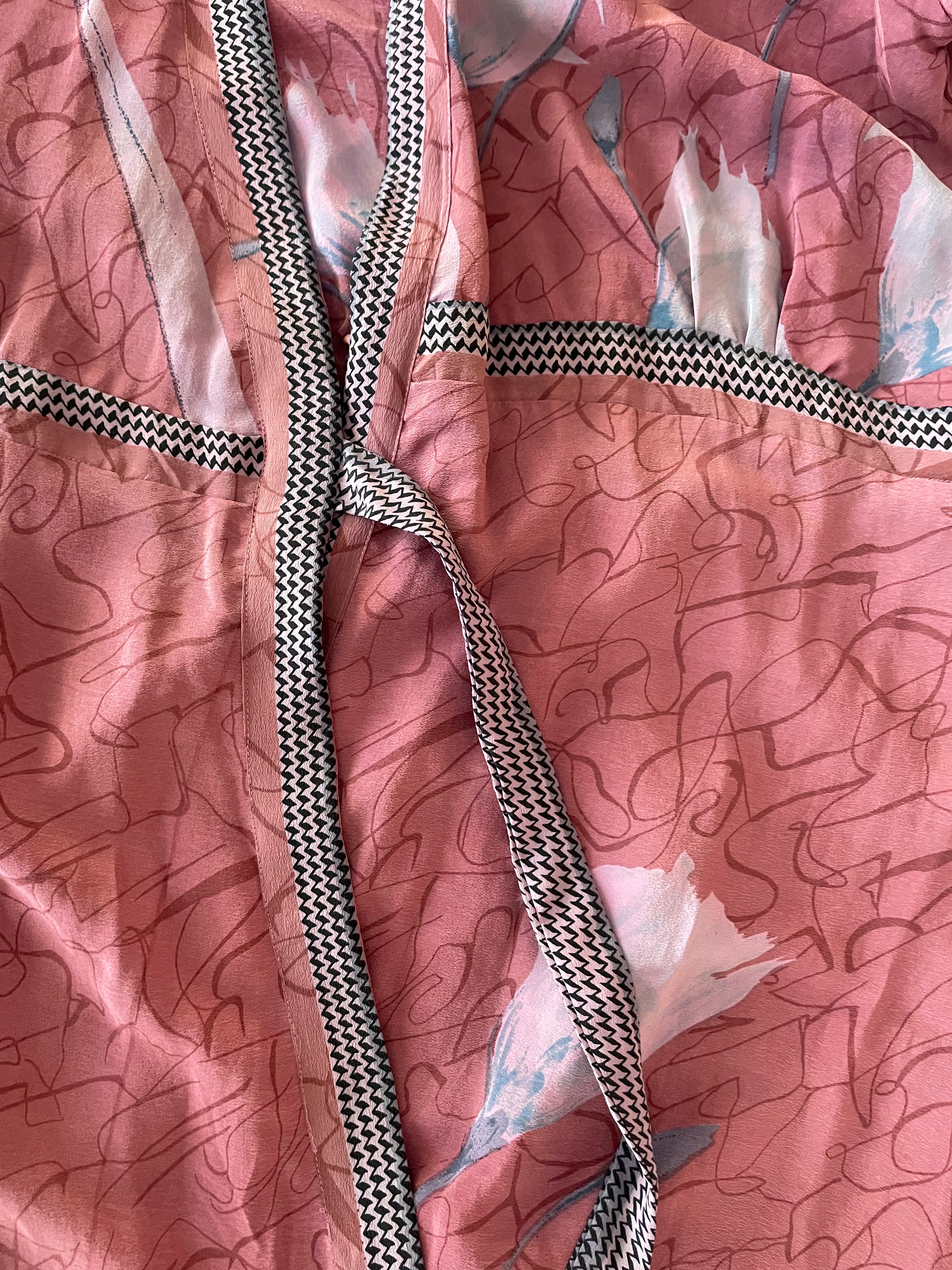 Caladium Wrap Silk Dress ~ Monsoon M