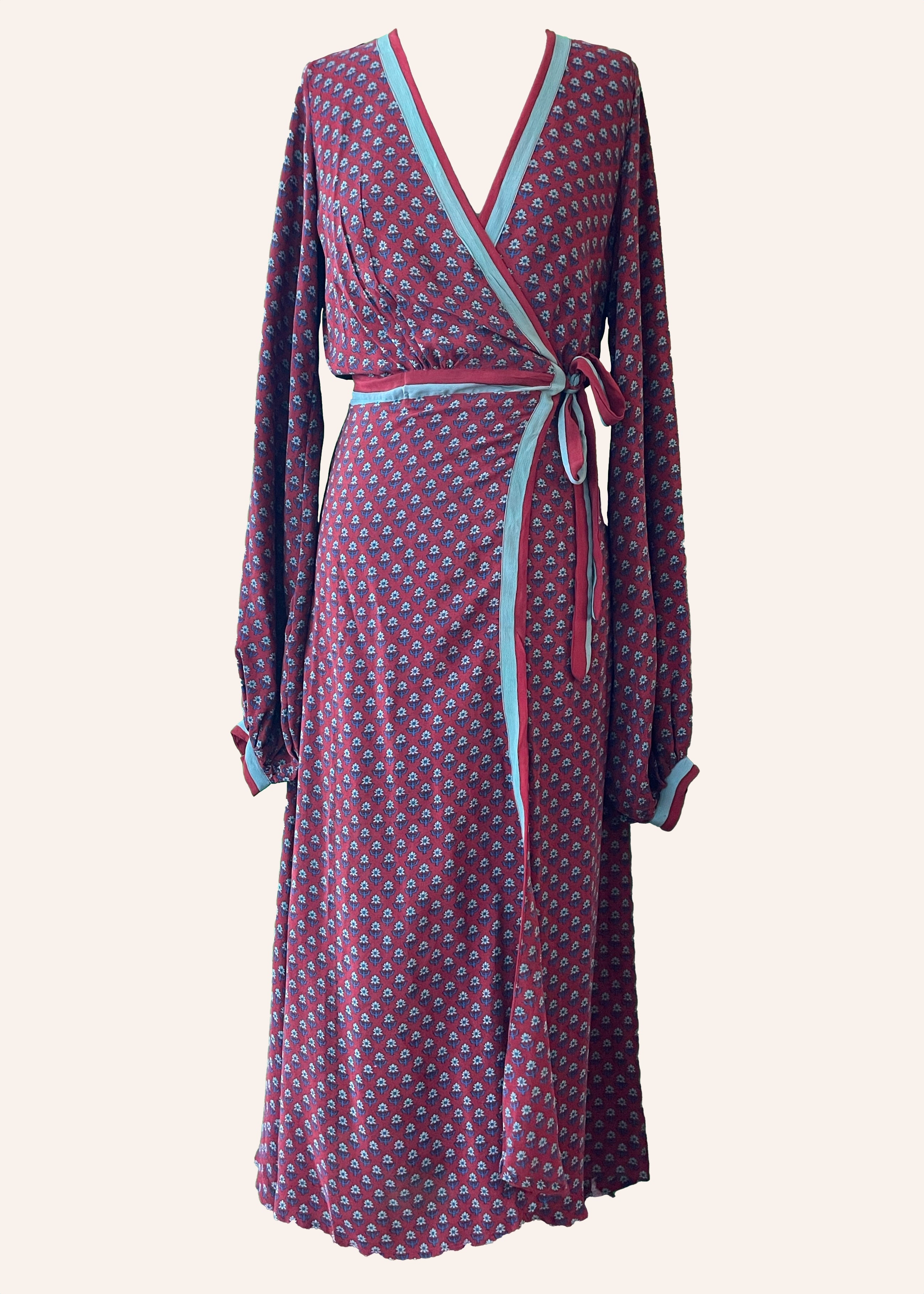 Caladium Wrap Silk Dress ~ Rubocondo M