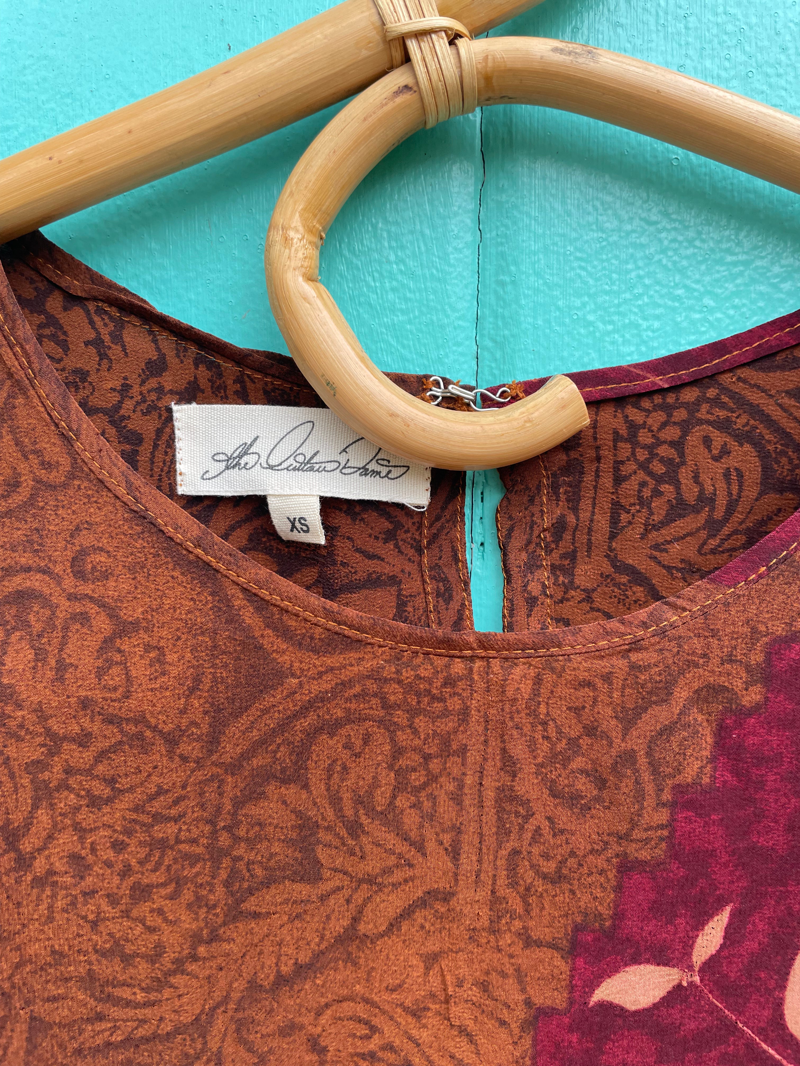 Viola Silk Crepe T-Shirt ~ Burgundy XS