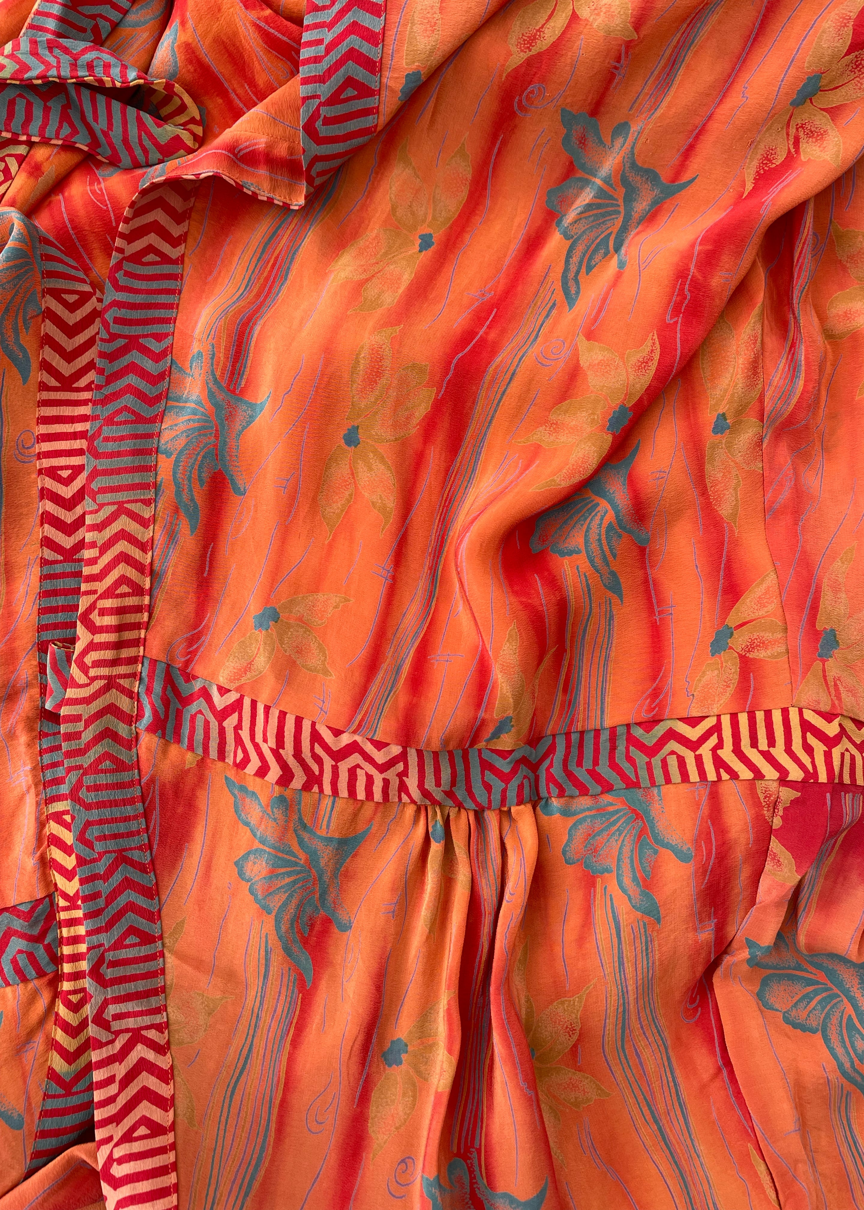 Caladium Wrap Silk Dress ~ Clementine L