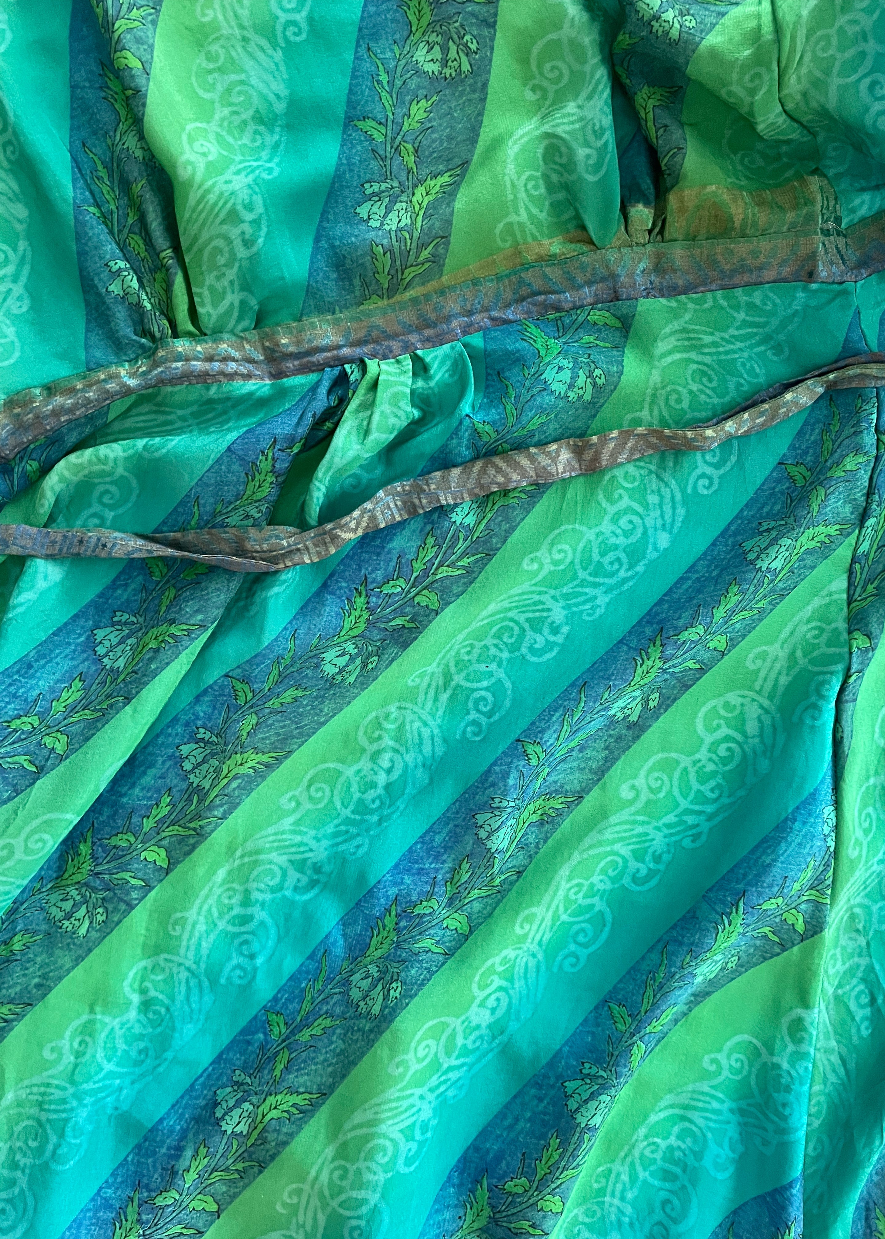 Caladium Wrap Silk Dress ~ Dynasty L