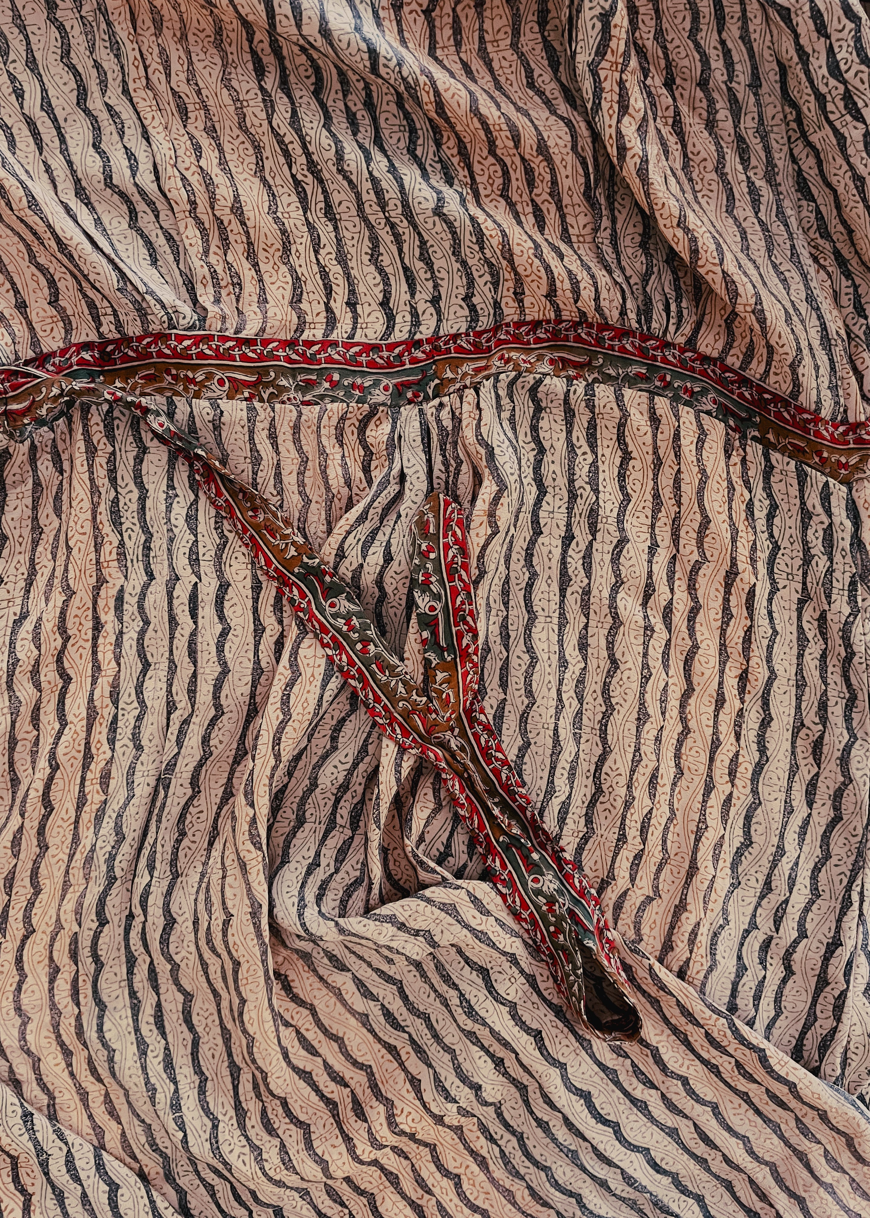 Caladium Silk Wrap Dress ~ Bark XS