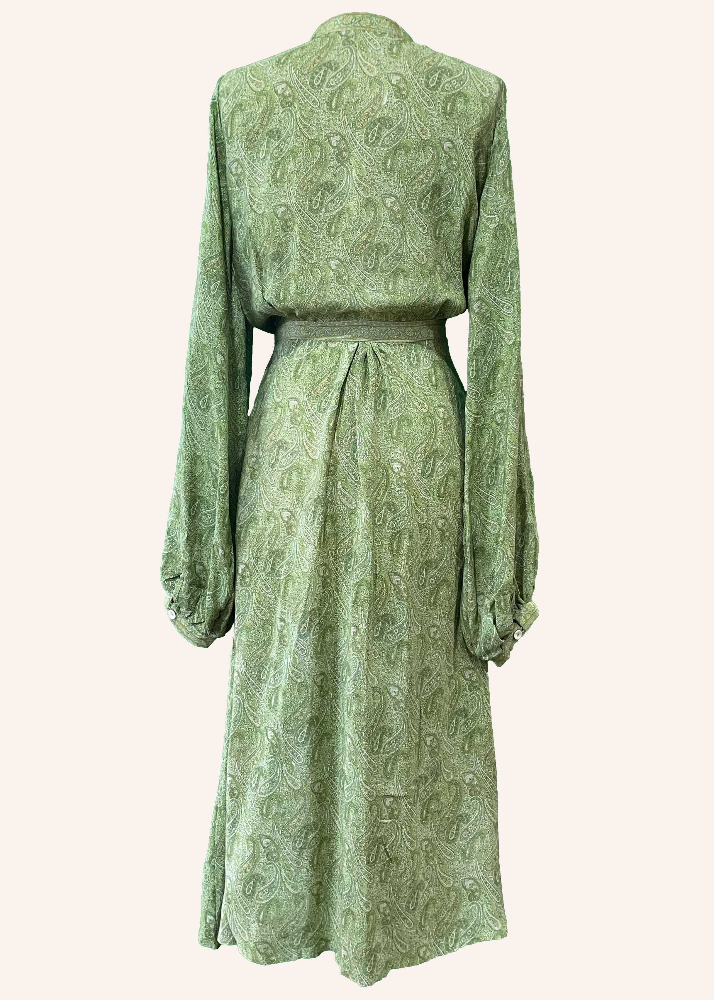 Caladium Wrap Silk Dress ~ Titanite L