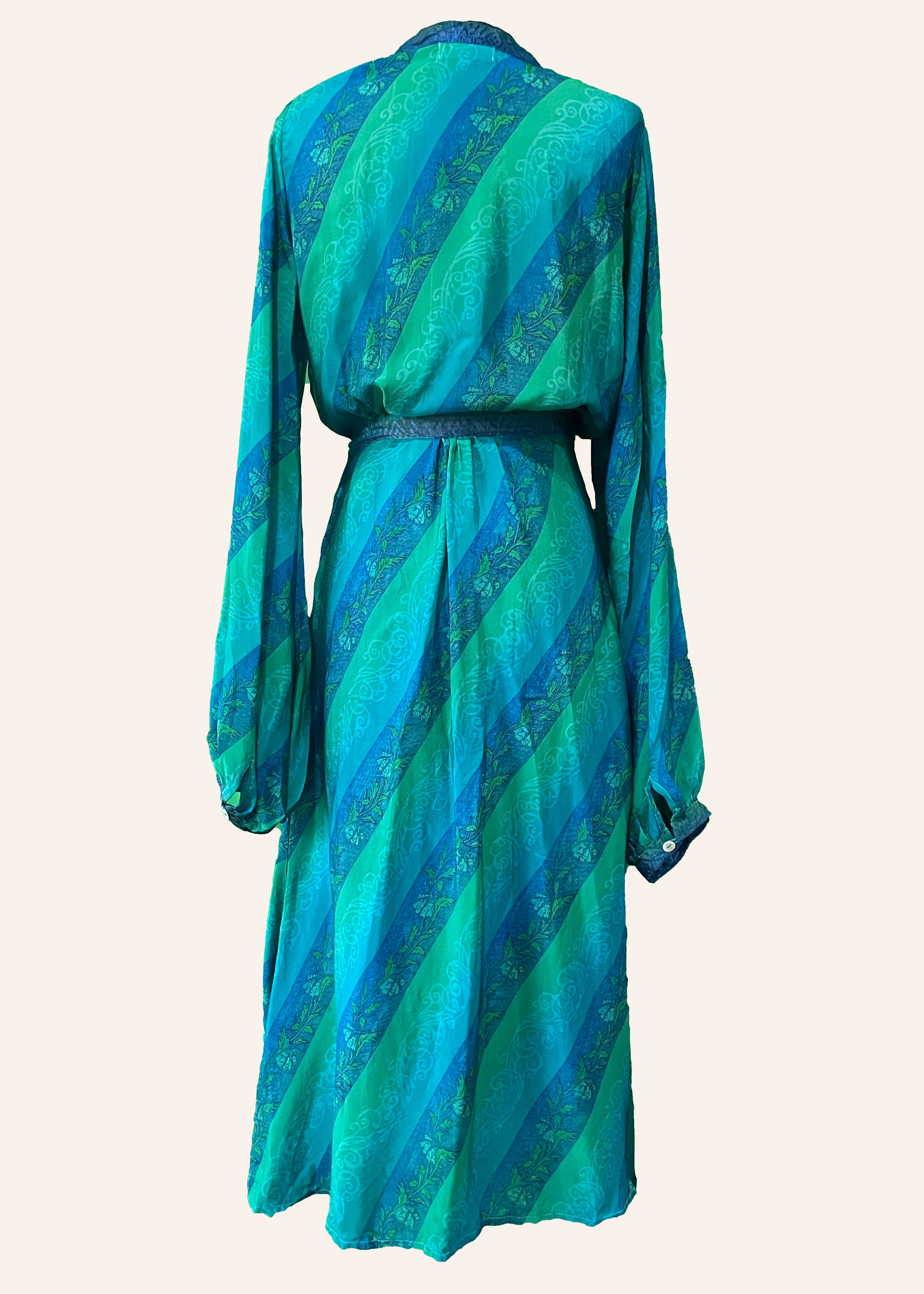 Caladium Wrap Silk Dress ~ Dynasty L