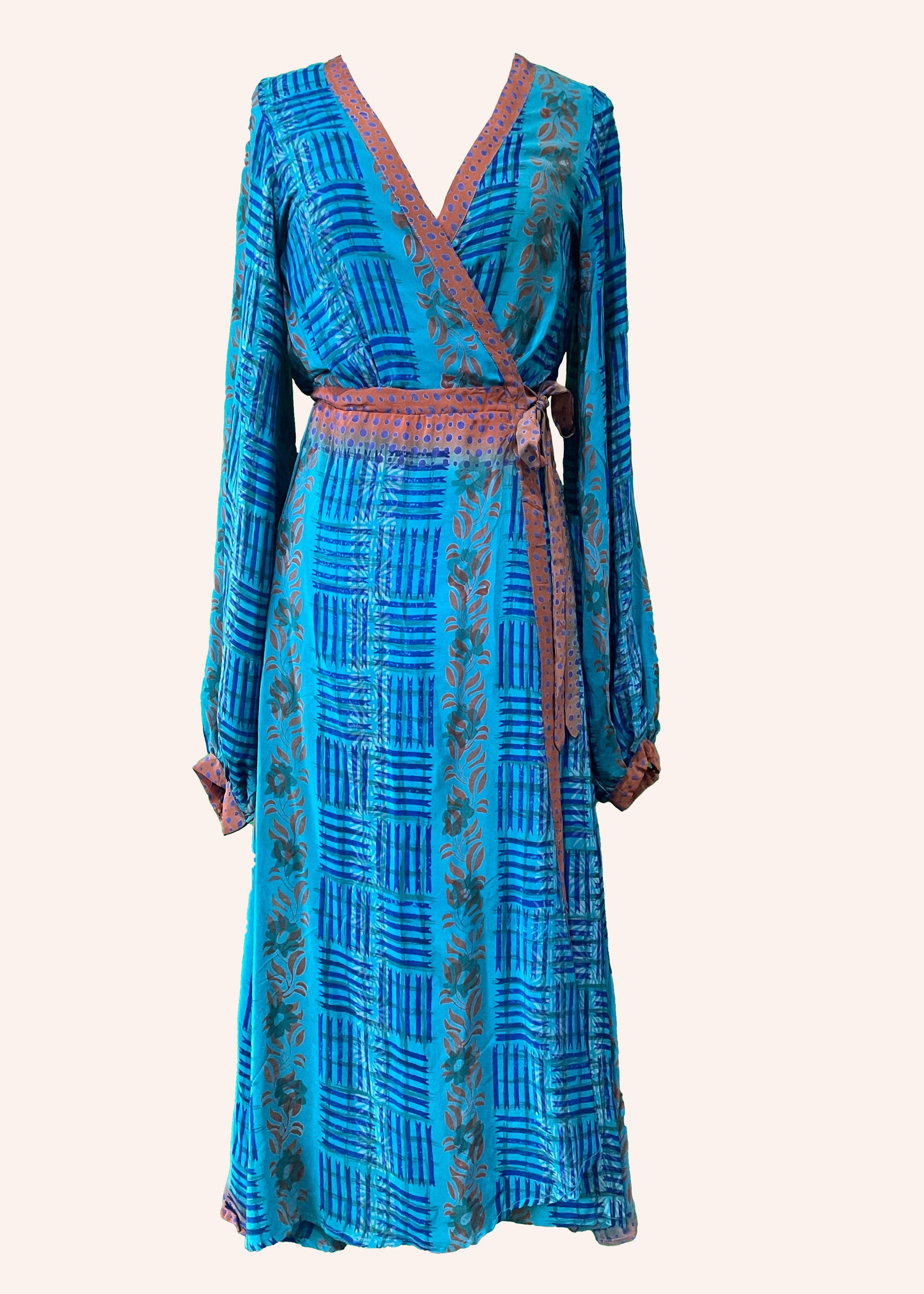 Caladium Silk Wrap Dress ~ Mecca XS