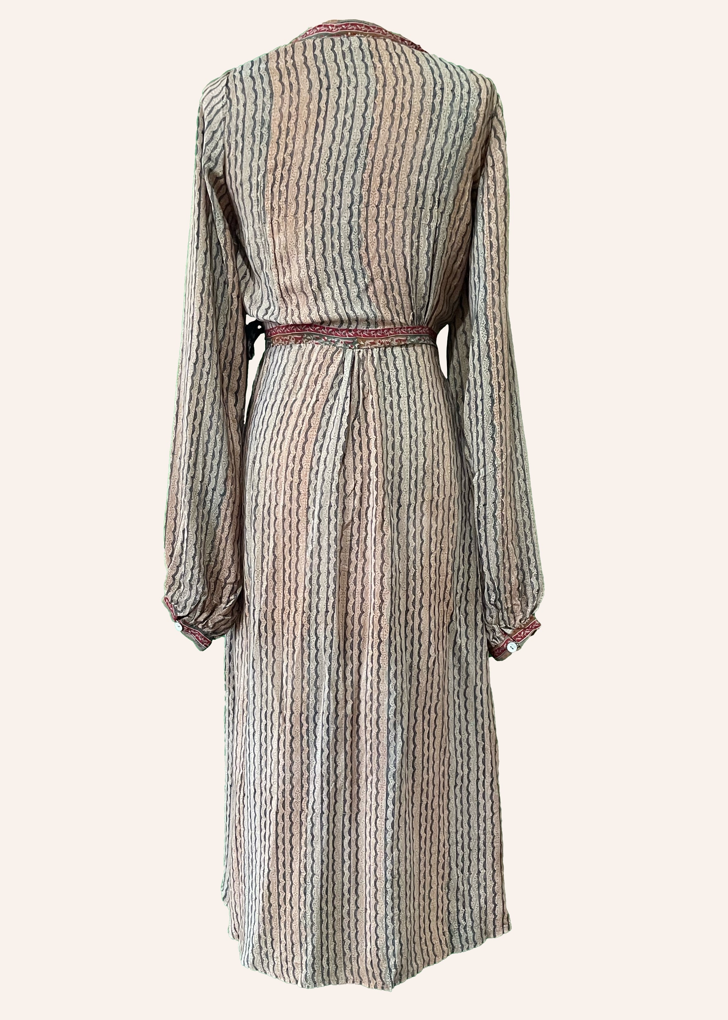 Caladium Silk Wrap Dress ~ Bark XS