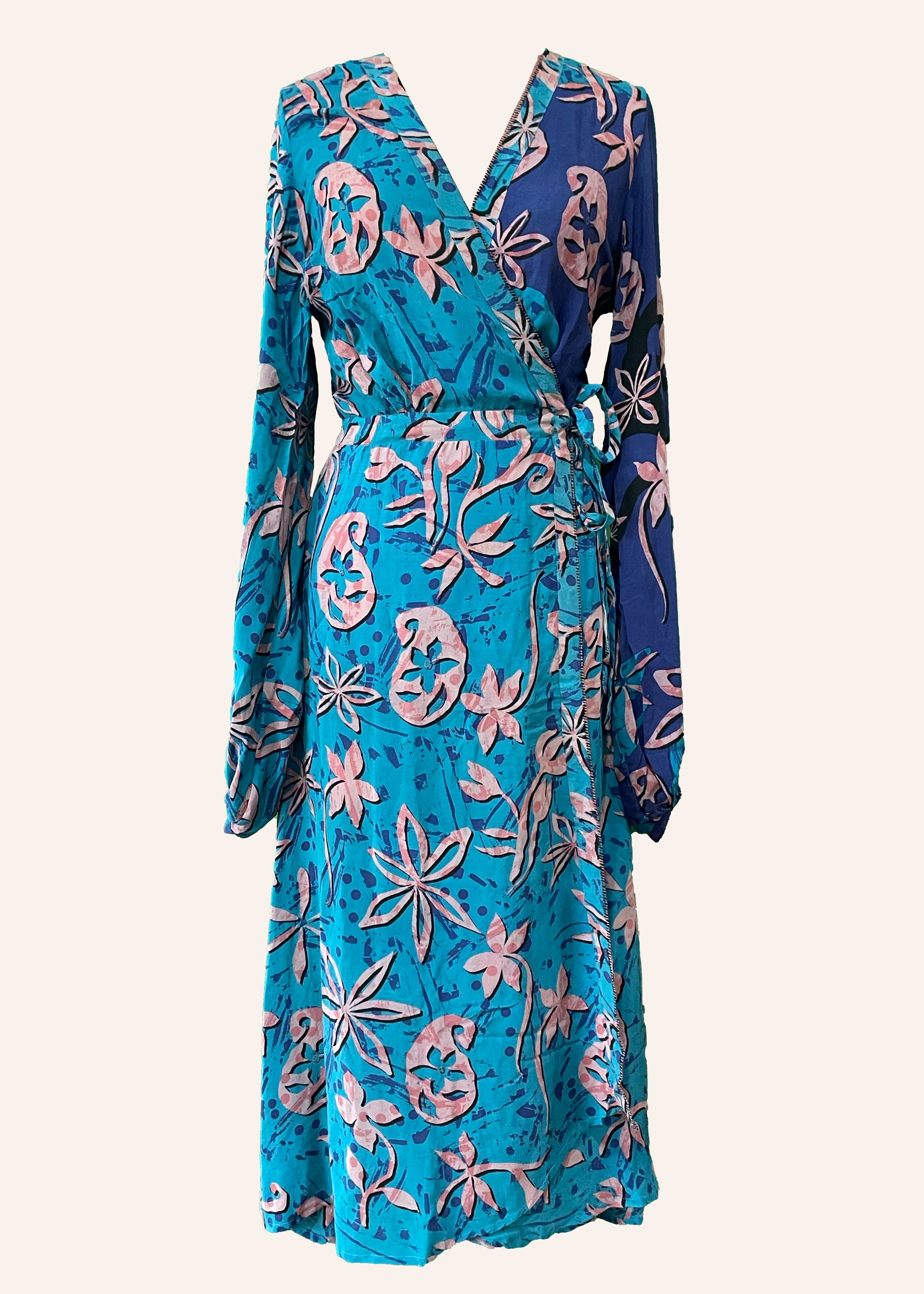Caladium Wrap Silk Dress ~ Aster L