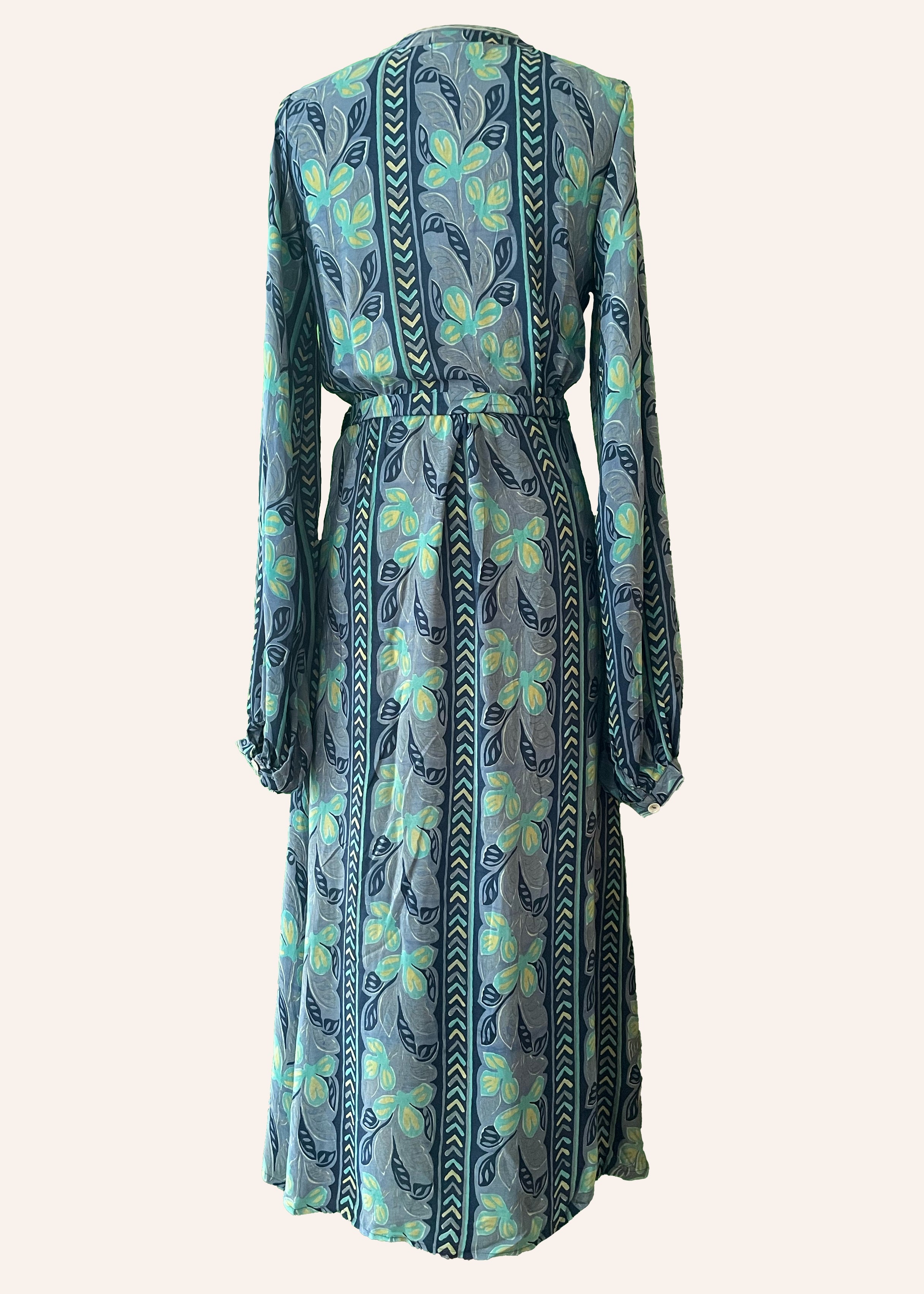 Caladium Silk Wrap Dress ~ Brook XS